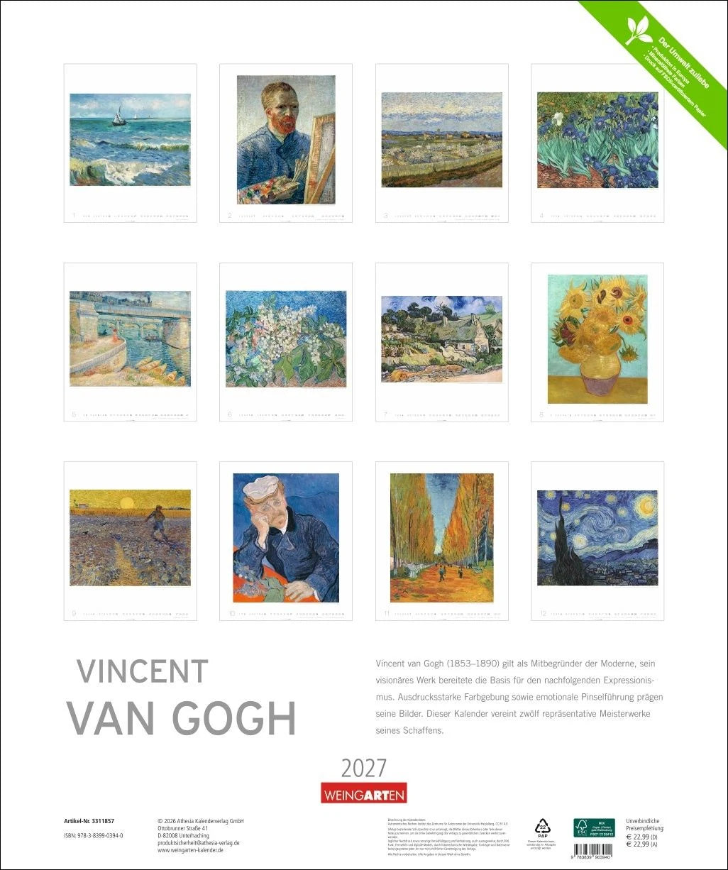 Vincent van Gogh Edition Kalender 2027 – Ansicht