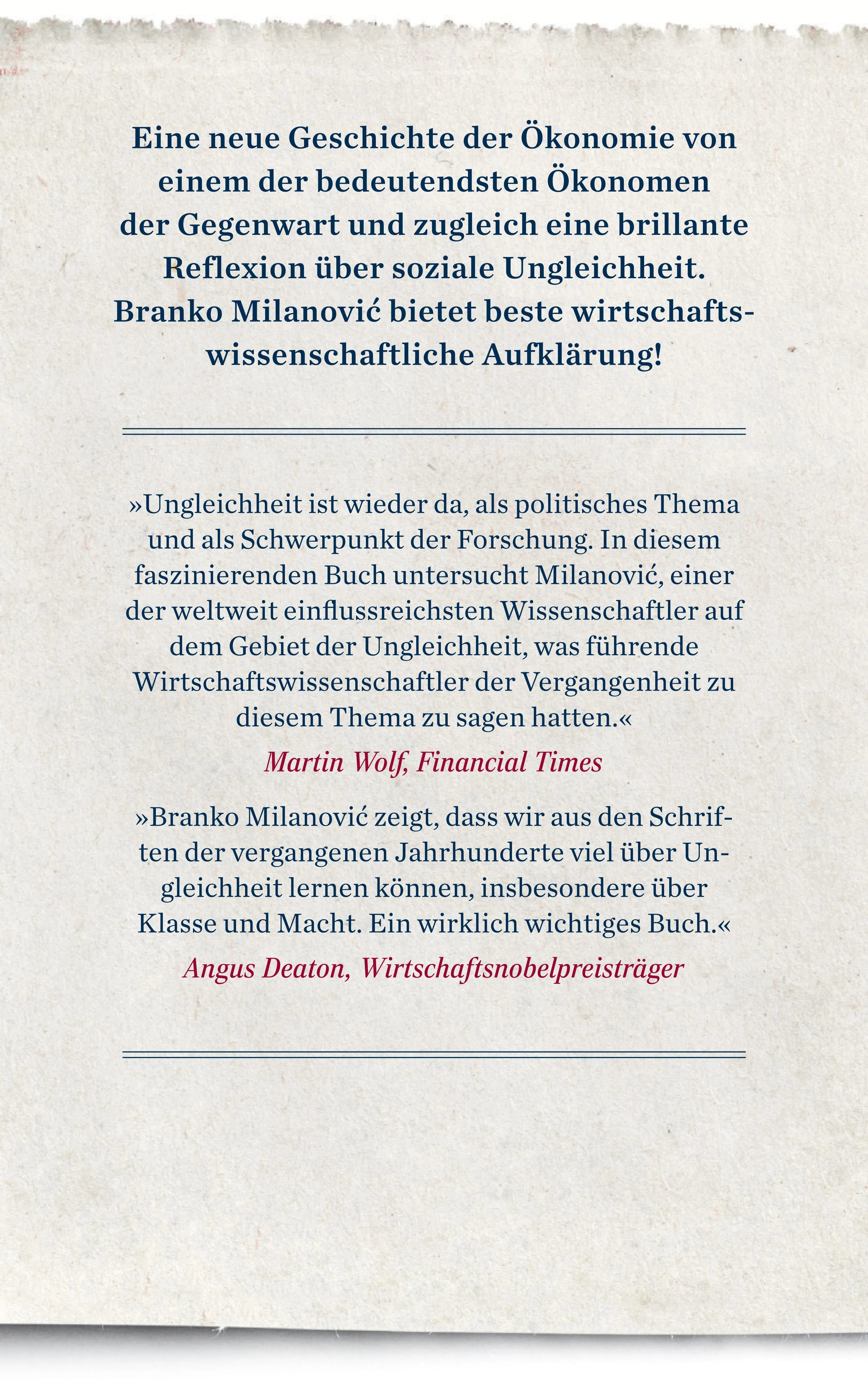 Buchrückseite von 'Visionen der Ungleichheit' mit Klappentext - Gebundene Ausgabe