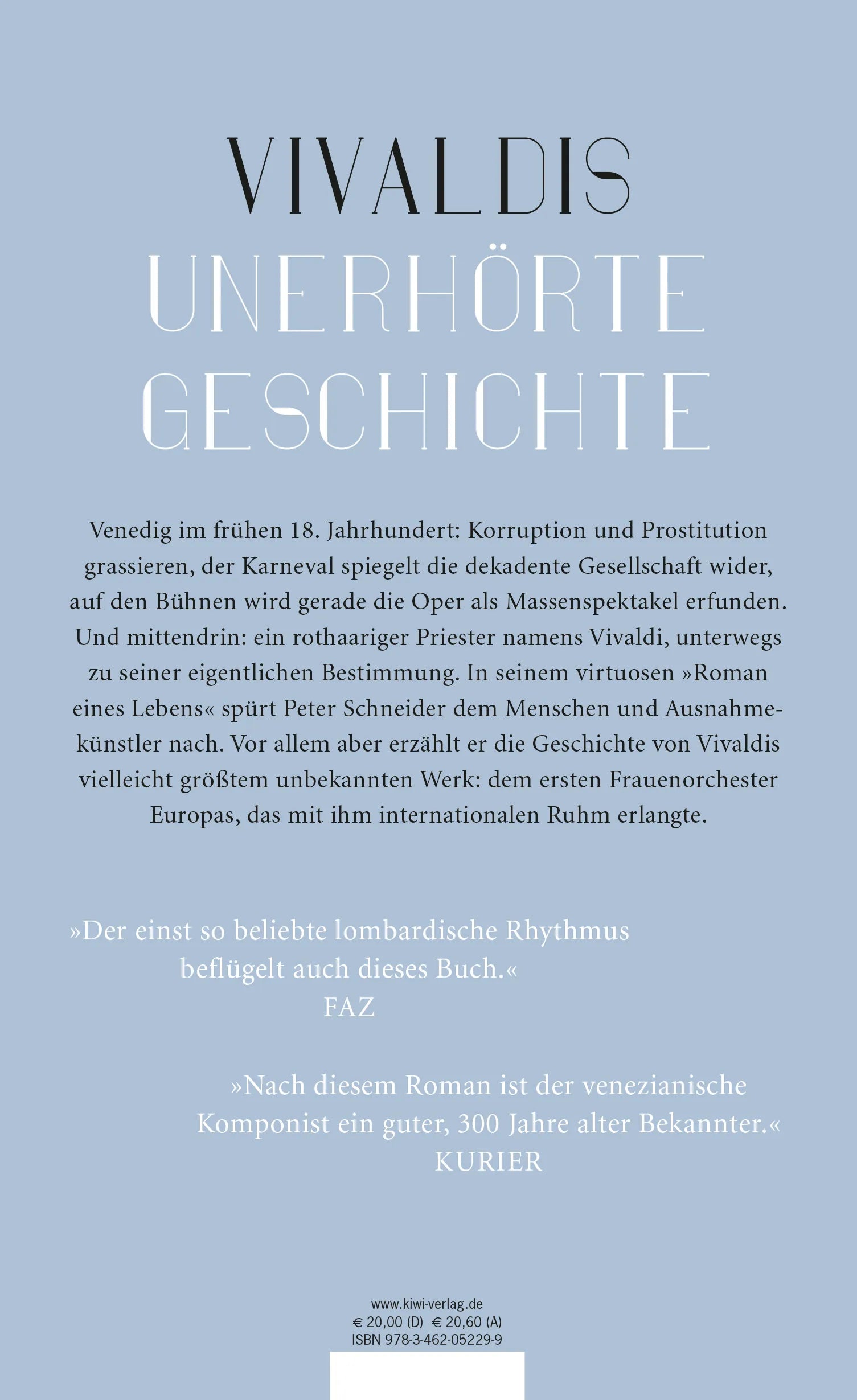 Buchrückseite von 'Vivaldi und seine Töchter' mit Klappentext - Gebundene Ausgabe