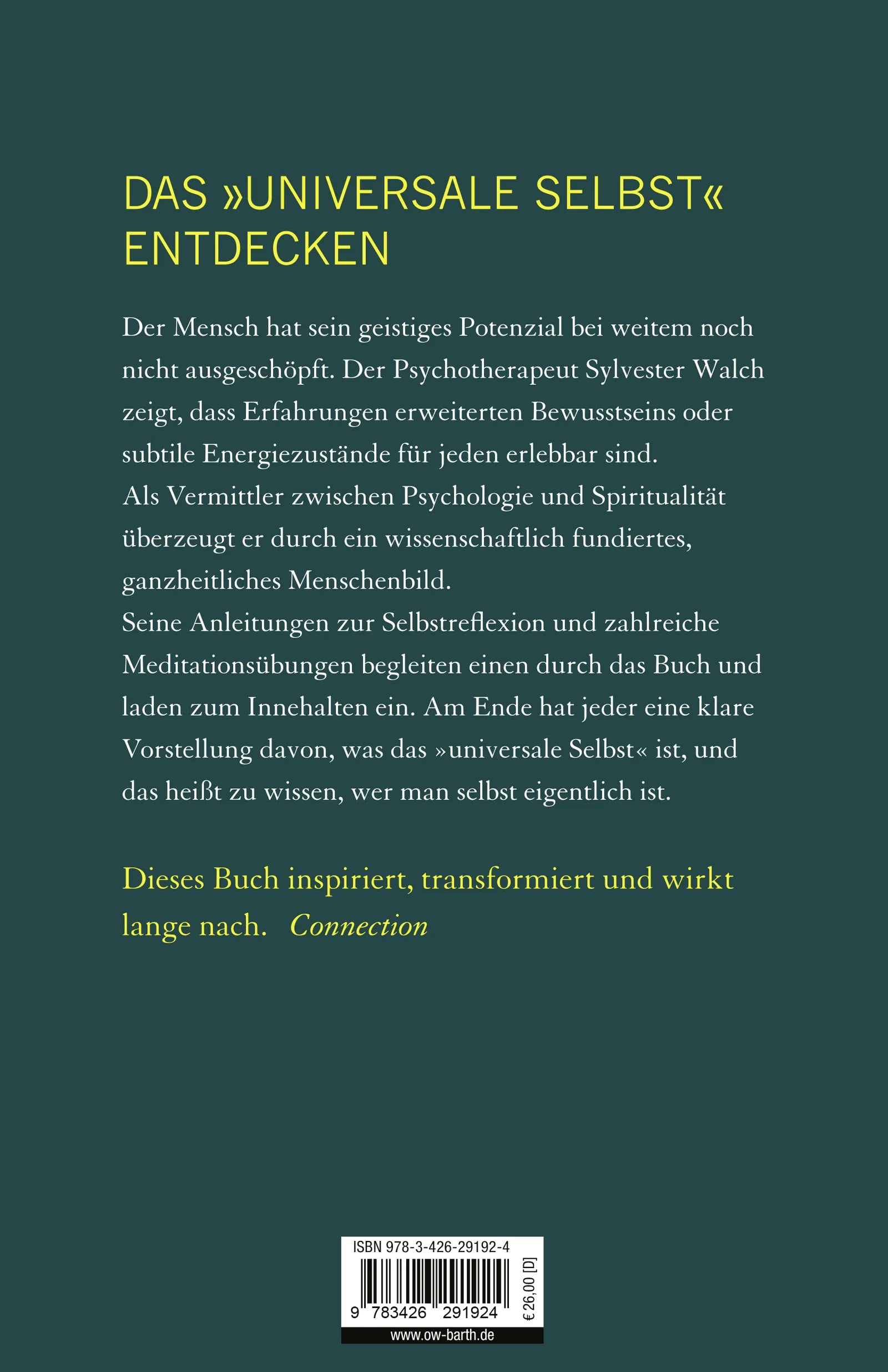 Buchrückseite von 'Vom Ego zum Selbst' mit Klappentext - Gebundene Ausgabe