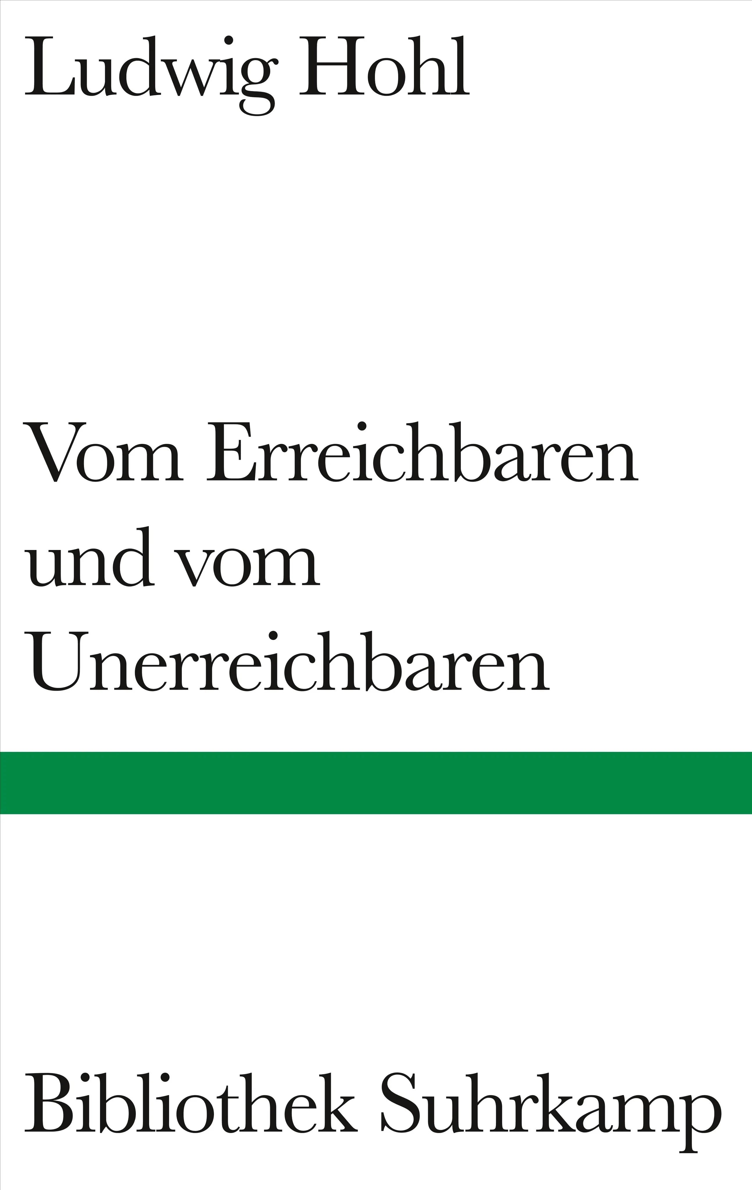 Buchcover von 'Vom Erreichbaren und vom Unerreichbaren' - Gebundene Ausgabe von Ludwig Hohl