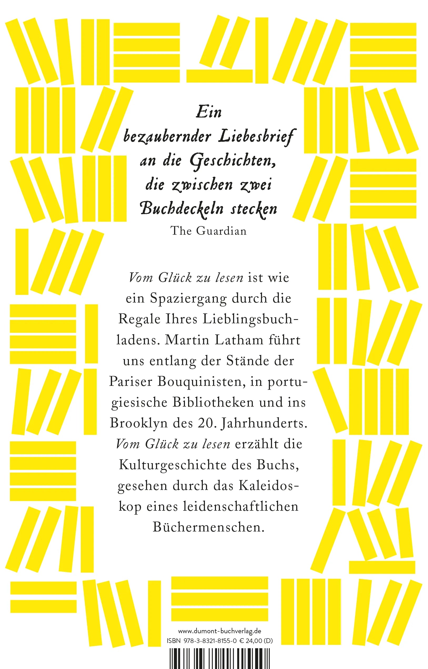 BuchrÃ¼ckseite von 'Vom Glück zu lesen' mit Klappentext - Gebundene Ausgabe