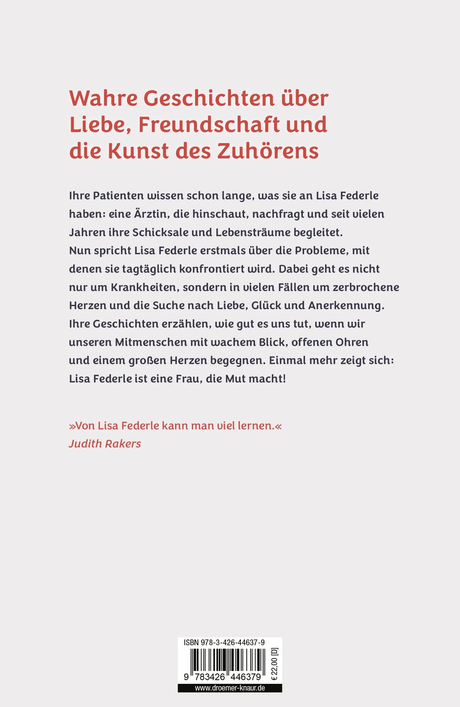 Buchrückseite von 'Vom Glück des Zuhörens' mit Klappentext - Gebundene Ausgabe