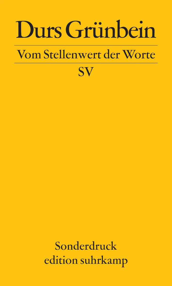 Buchcover von 'Vom Stellenwert der Worte' - Taschenbuch von Durs Grünbein