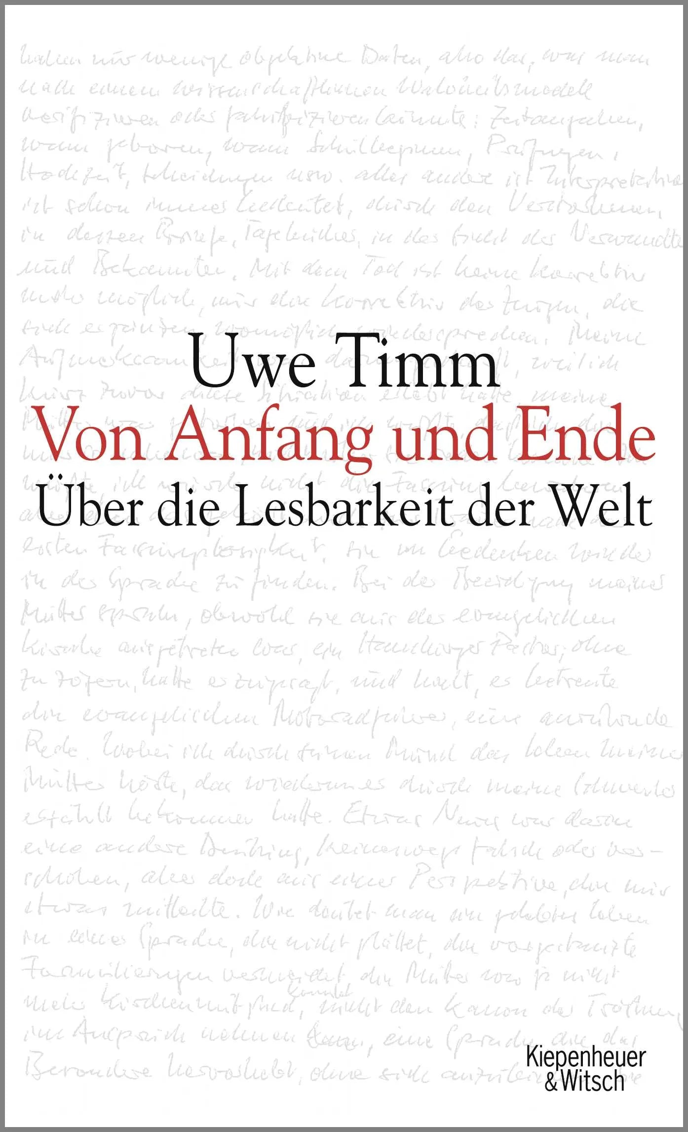 Buchcover von 'Von Anfang und Ende' - Gebundene Ausgabe von Uwe Timm