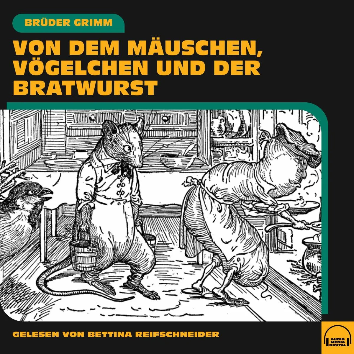 Cover: Von dem Mäuschen, Vögelchen und der Bratwurst (Hörbuch Download) von Brüder Grimm