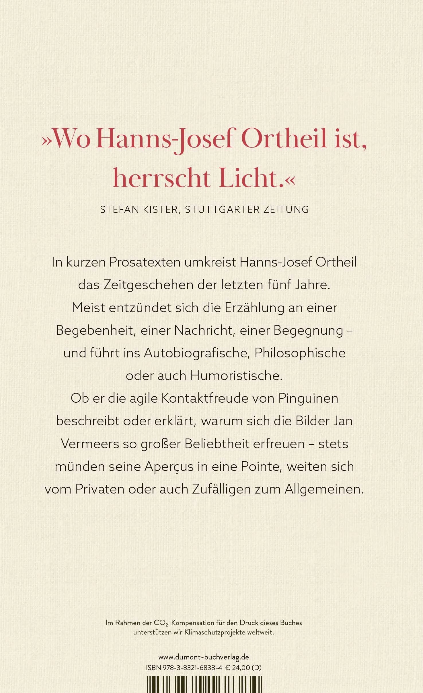 BuchrÃ¼ckseite von 'Von nahen Dingen und Menschen' mit Klappentext - Gebundene Ausgabe