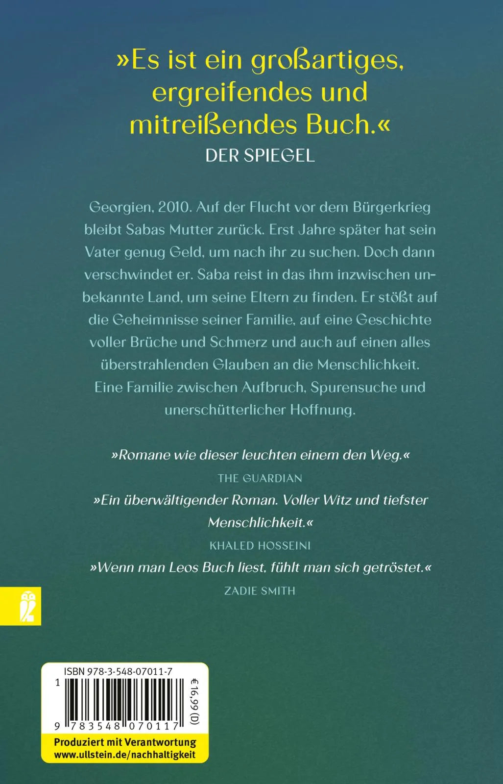 Buchrückseite von 'Vor einem großen Walde' mit Klappentext - Taschenbuch