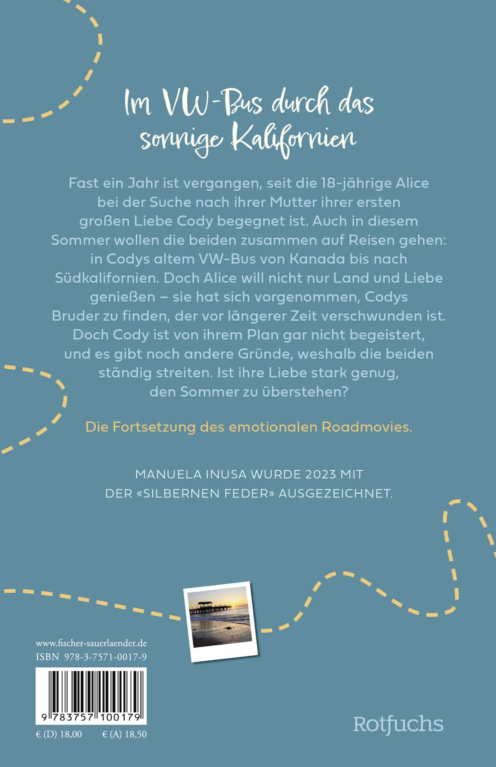 Buchrückseite von 'Vor uns die Liebe' mit Klappentext - Gebundene Ausgabe