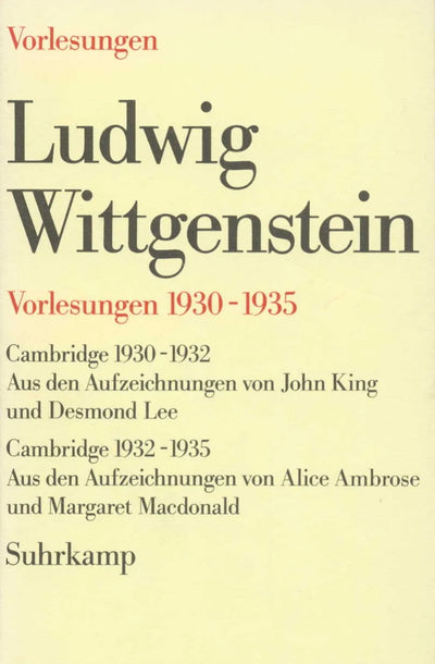 Vorlesungen 1930–1935