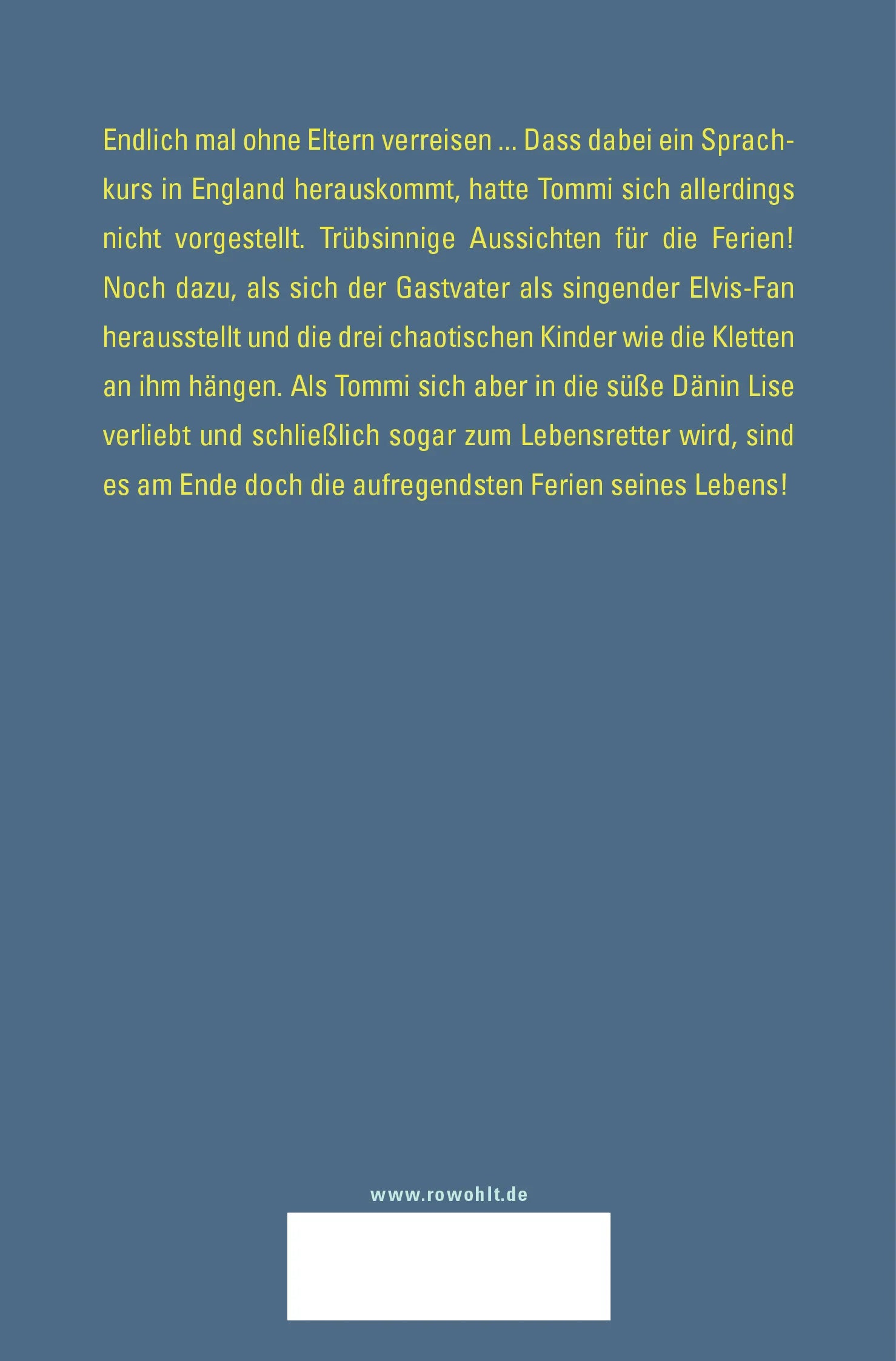 Buchrückseite von 'Vorsicht - strong currents!' mit Klappentext - Taschenbuch