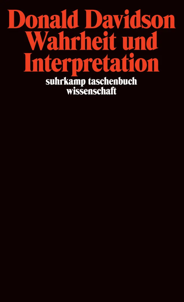 Buchcover von 'Wahrheit und Interpretation' - Taschenbuch von Donald Davidson