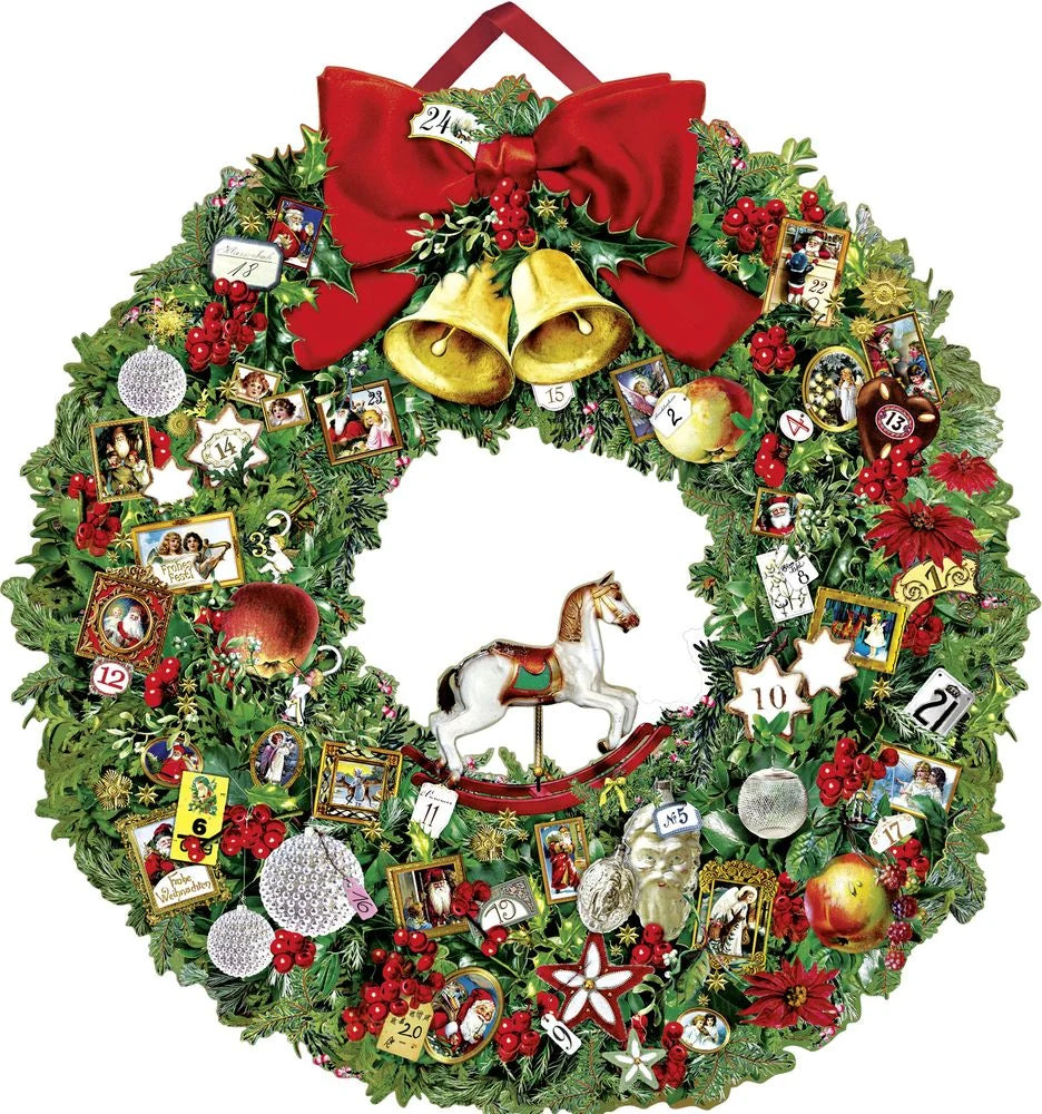 Adventskalender: Wand-Adventskalender – Festlicher Weihnachtskranz