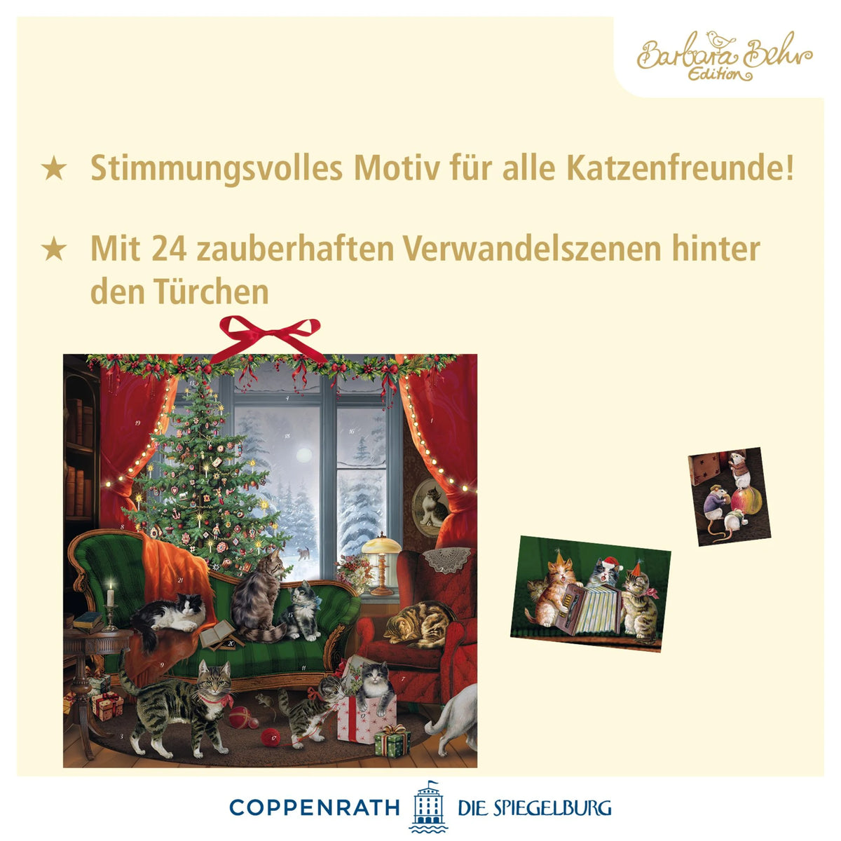 Wand-Adventskalender – Katzen am Fenster – Ansicht