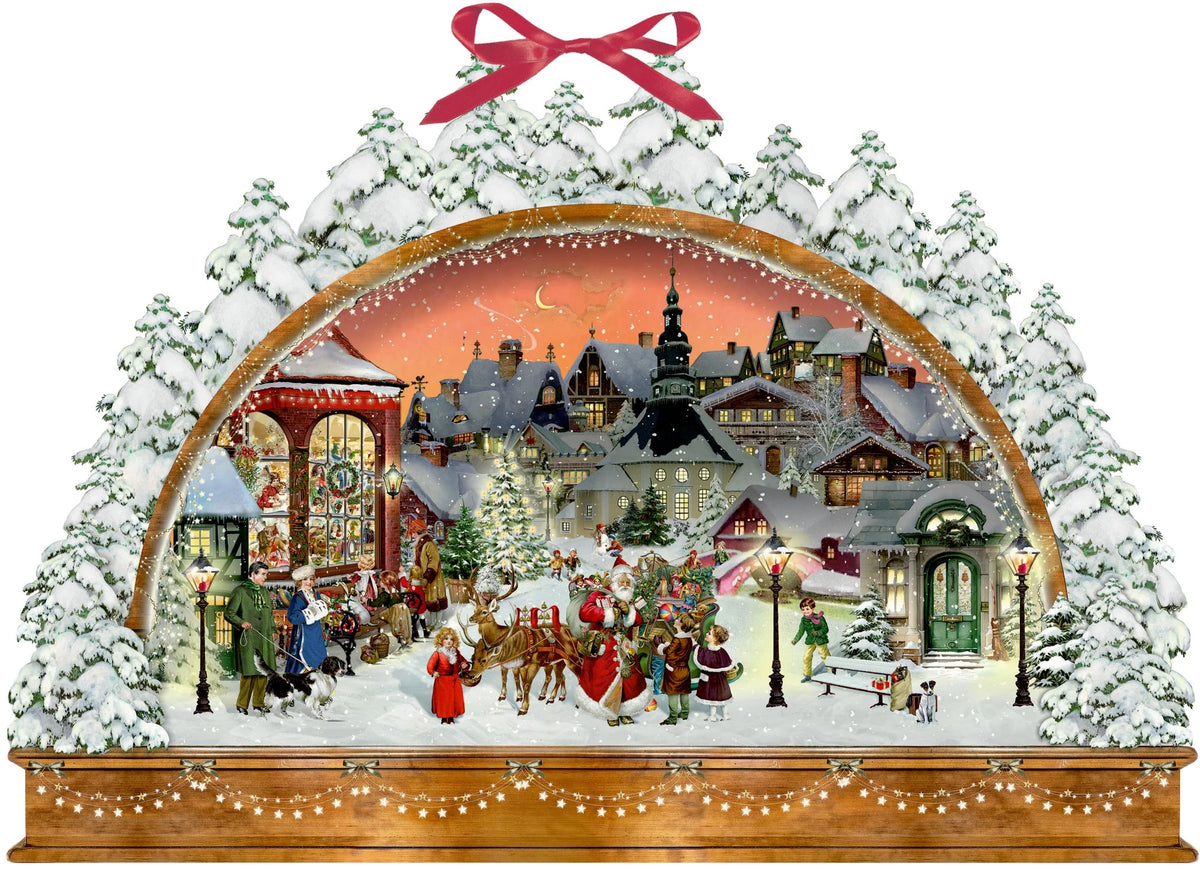Adventskalender: Wand-Adventskalender – Nostalgischer Lichterbogen
