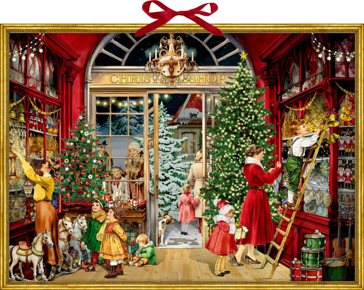 Adventskalender: Wand-Adventskalender – Nostalgischer Weihnachtsladen