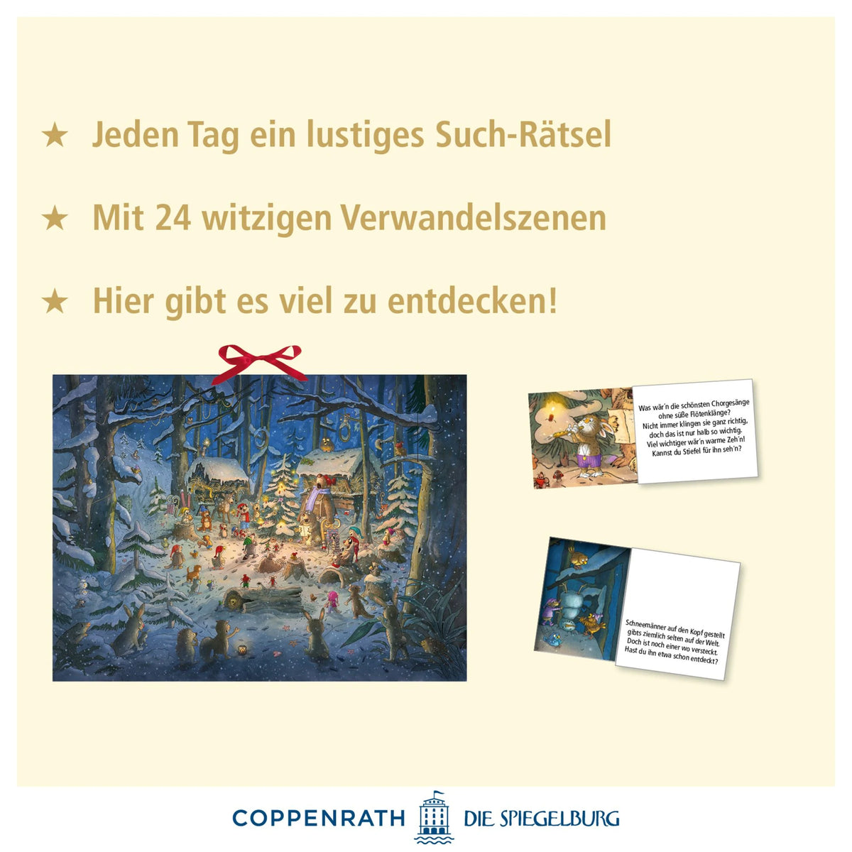 Wand-Adventskalender – Tierischer Chor im Winterwald – Ansicht
