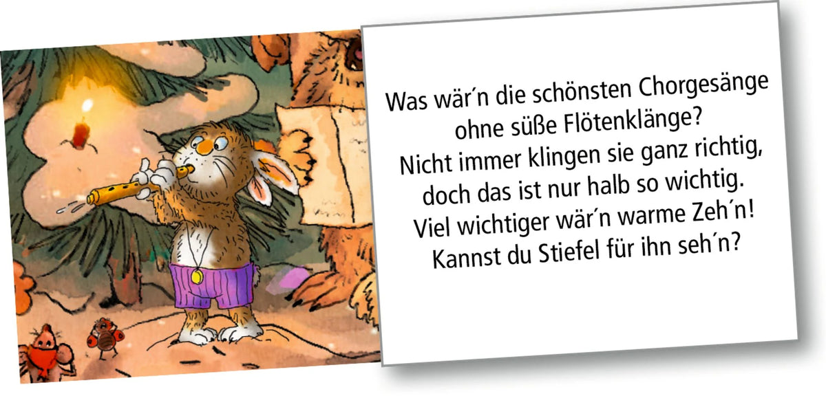 Wand-Adventskalender – Tierischer Chor im Winterwald – Ansicht