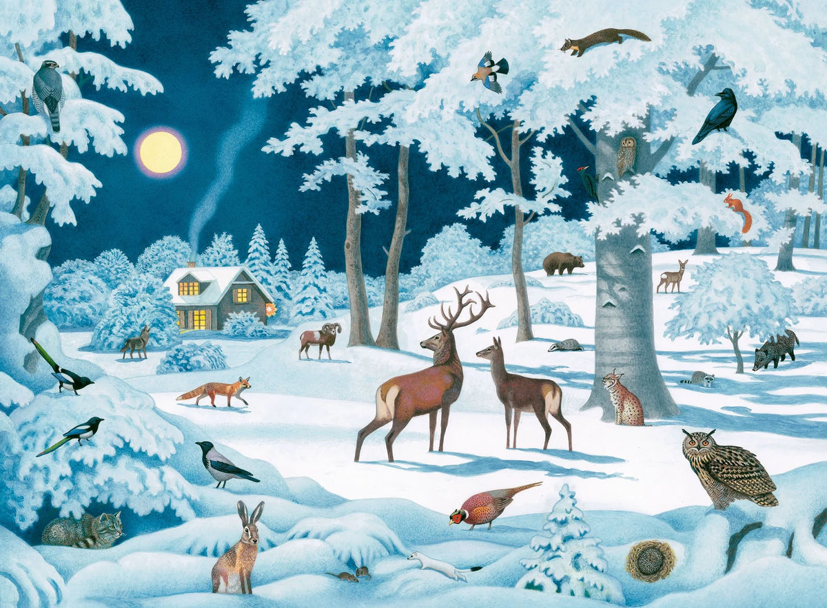 Wand-Adventskalender – Wintertiere bei Nacht – Ansicht