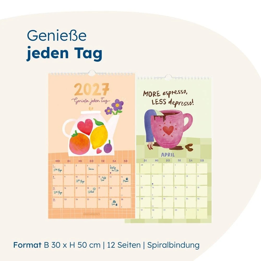 Wandkalender 2027 Genieße jeden Tag – Ansicht