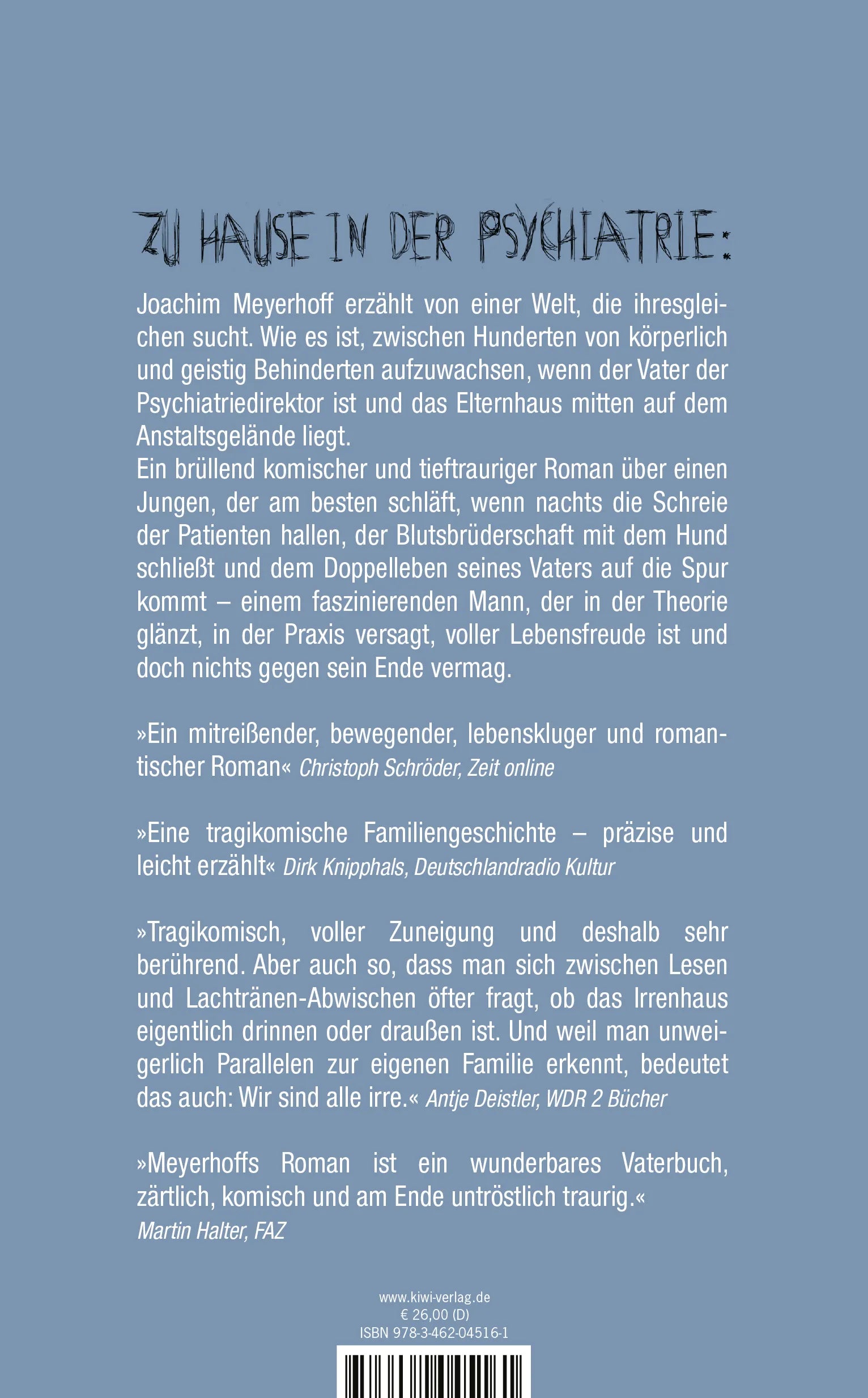 Buchrückseite von 'Wann wird es endlich wieder so, wie es nie war' mit Klappentext - Gebundene Ausgabe