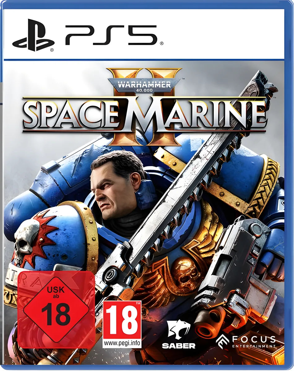 Cover: Warhammer 40.000: Space Marine 2 für PlayStation 5. Publisher: Focus Home Interactive