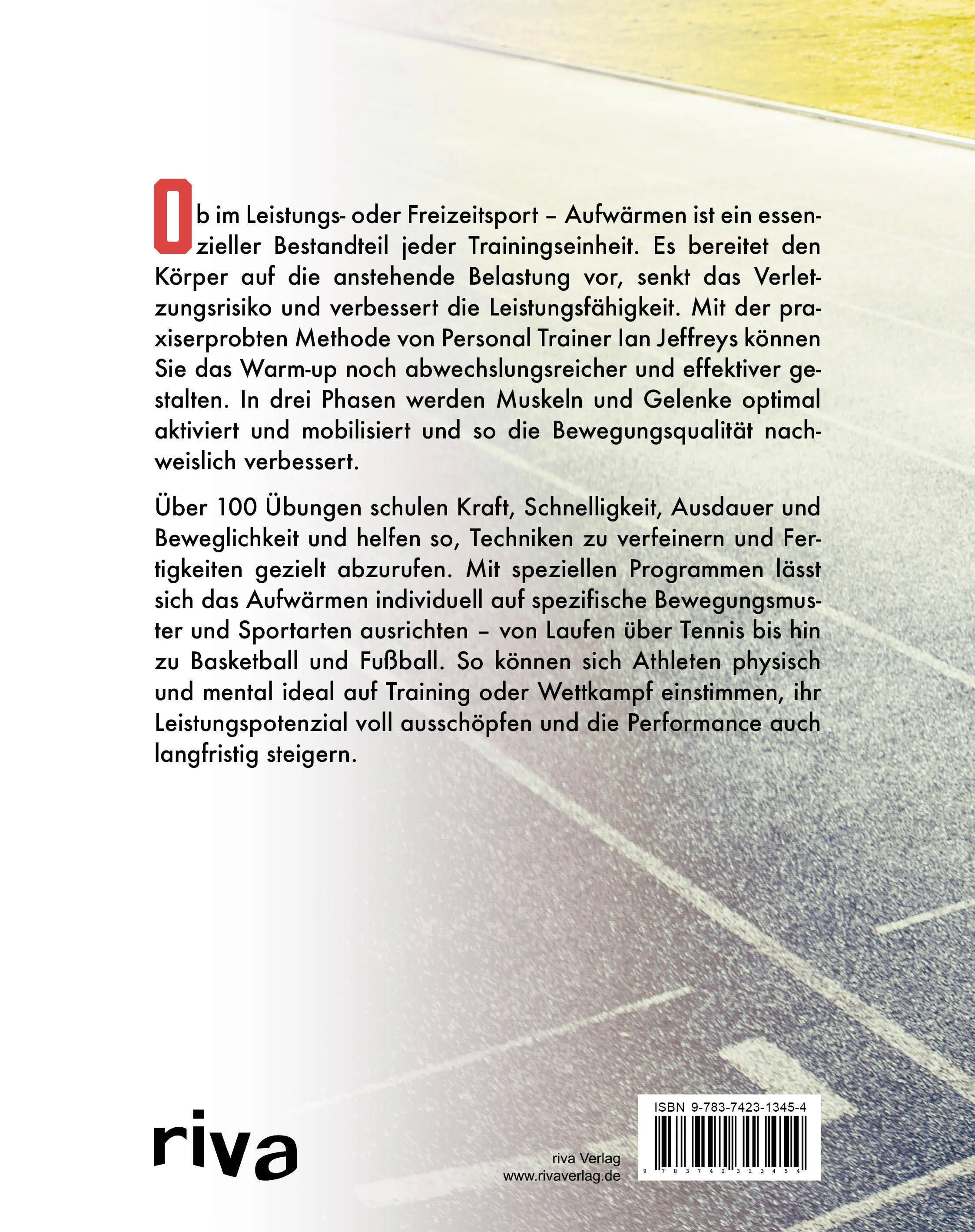 Buchrückseite von 'Warm-up' mit Klappentext - Taschenbuch