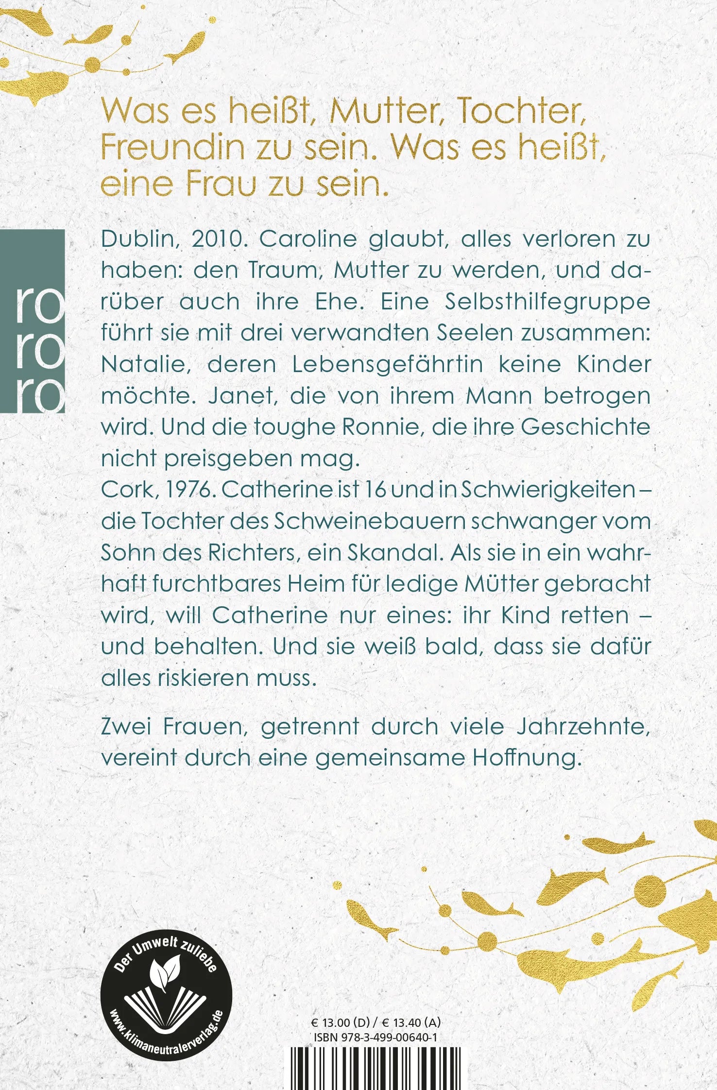 Buchrückseite von 'Warten auf ein Wunder' mit Klappentext - Taschenbuch