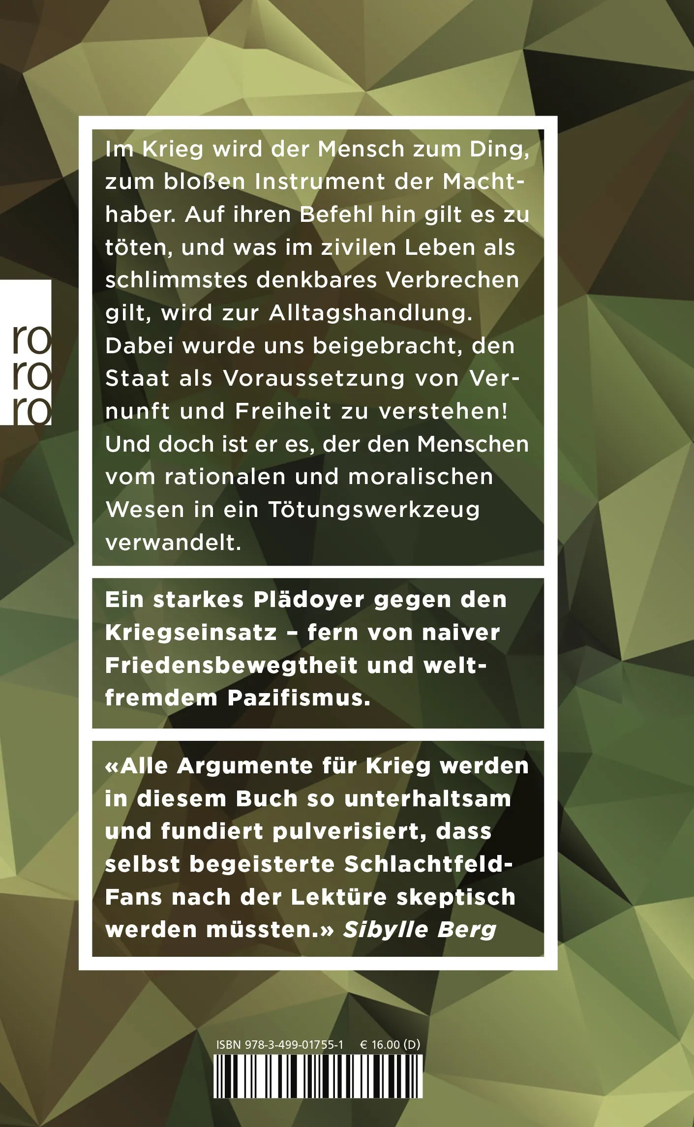 Rückseite: Warum ich niemals für mein Land kämpfen würde (Hardcover)
