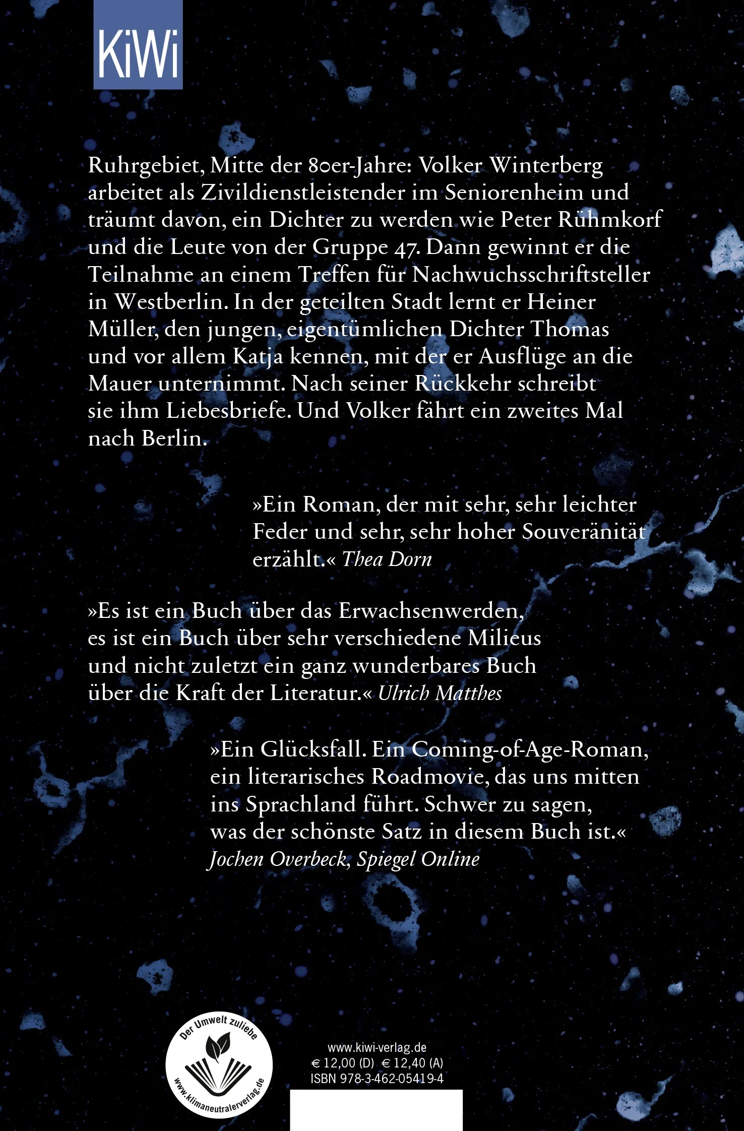 Buchrückseite von 'Was dann nachher so schön fliegt' mit Klappentext - Taschenbuch