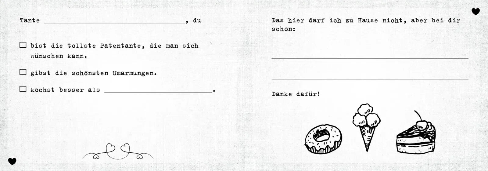 Detailansicht: Was ich an dir liebe, Patentante – Version für Kinder (Hardcover)