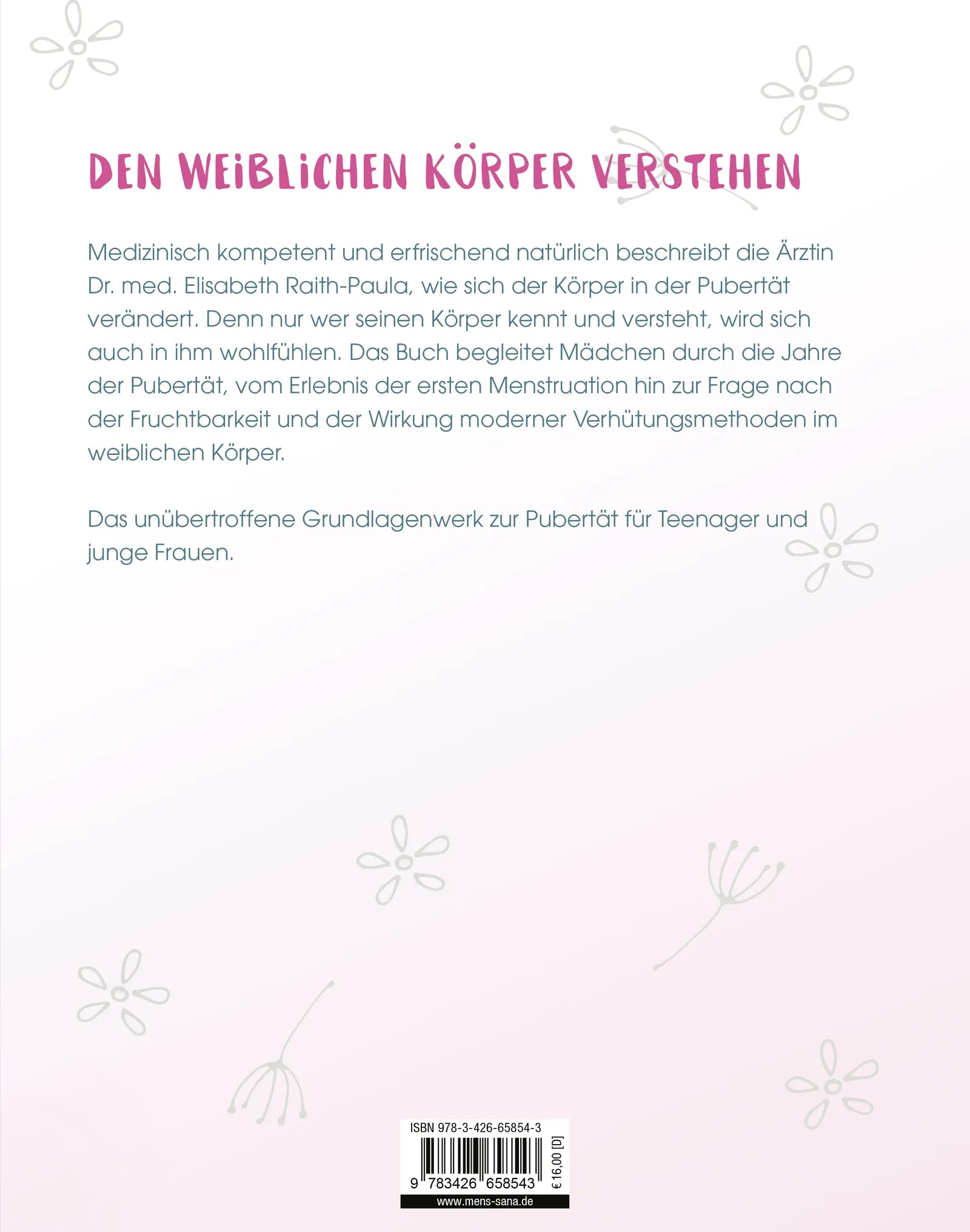 Buchrückseite von 'Was ist los in meinem Körper?' mit Klappentext - Paperback