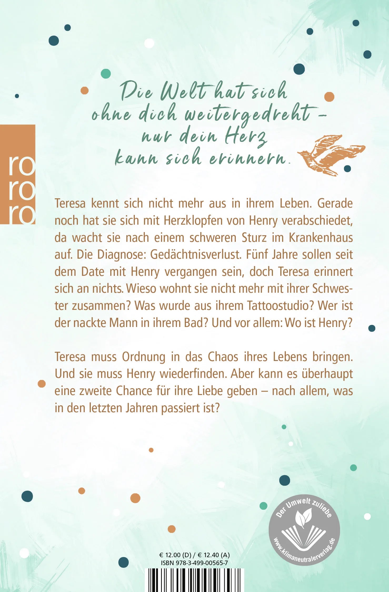 Buchrückseite von 'Was wir sehen, wenn wir lieben' mit Klappentext - Taschenbuch