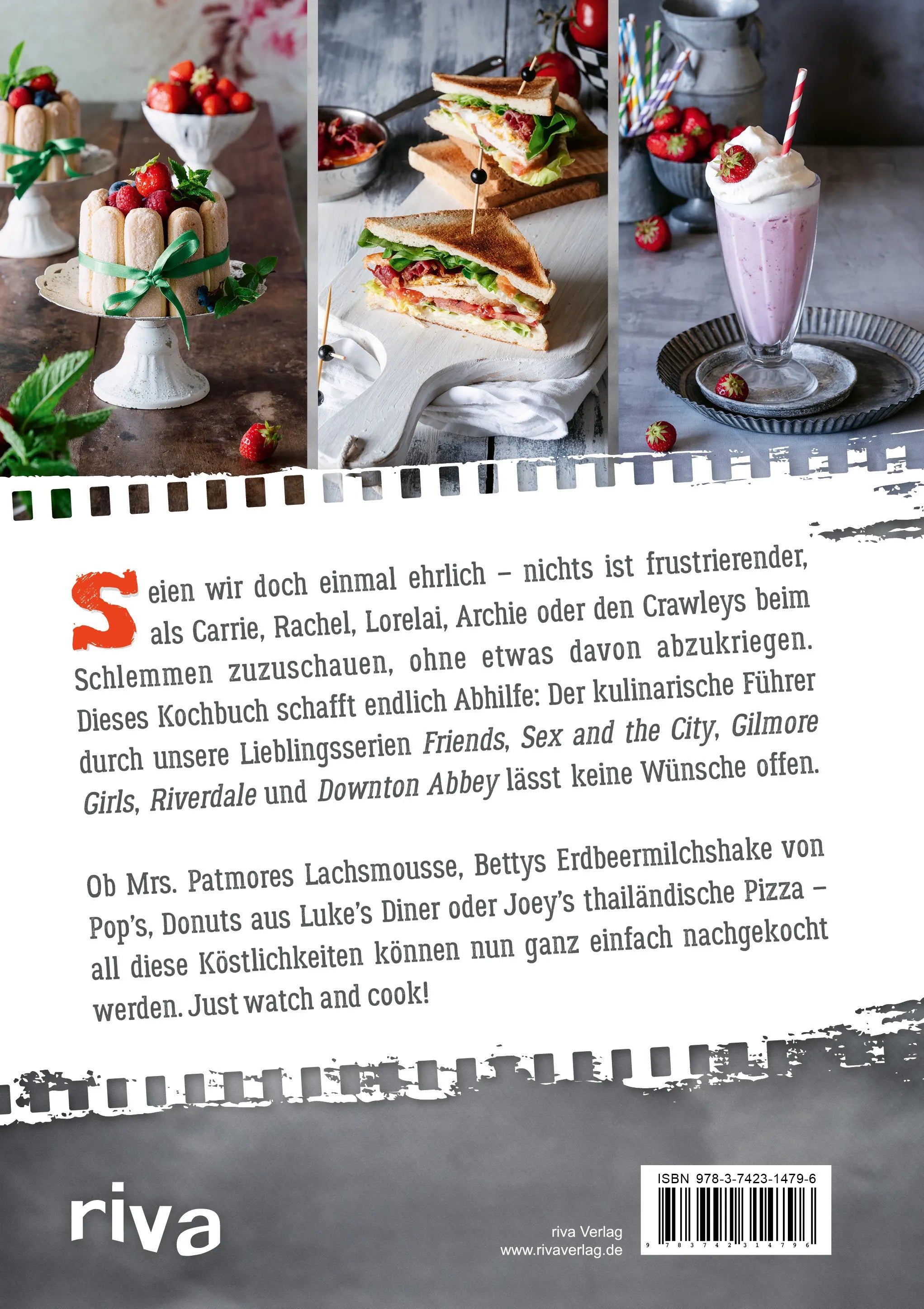 Buchrückseite von 'Watch & Cook' mit Klappentext - Gebundene Ausgabe