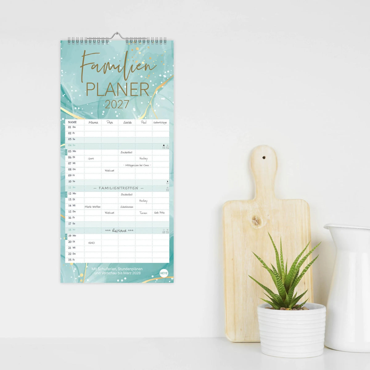 Watercolor Familienplaner 2027 – Ansicht