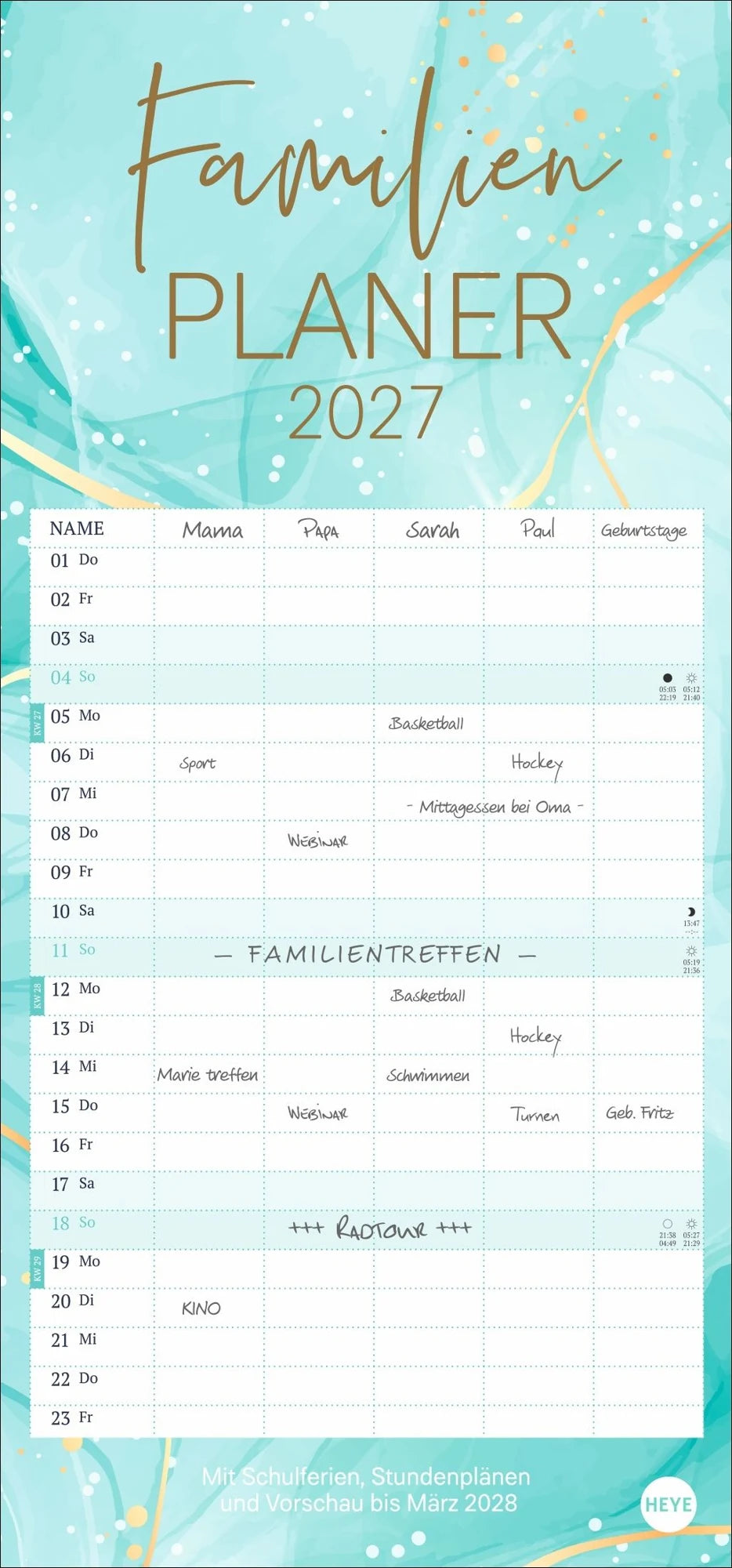 Familienplaner: Watercolor Familienplaner 2027
