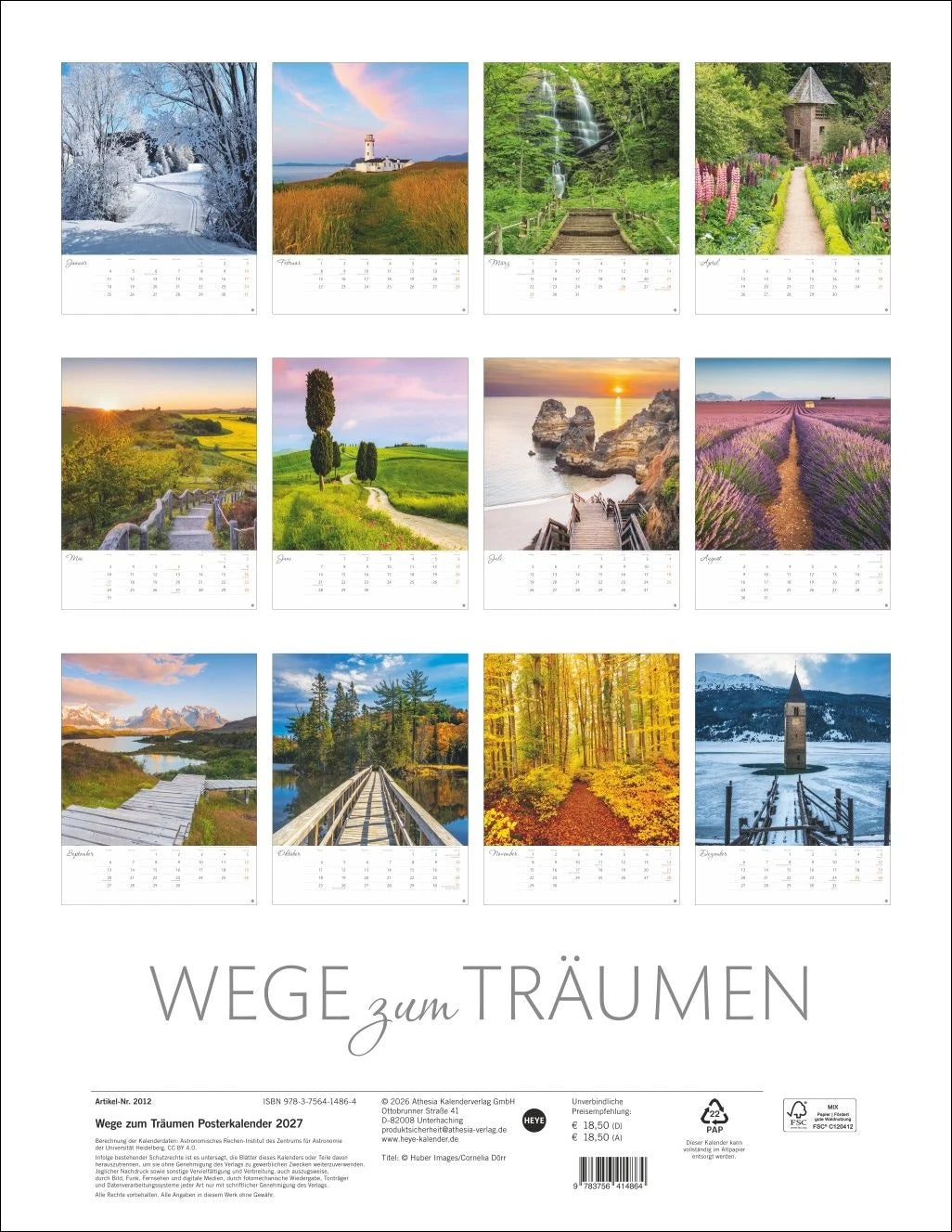 Wege zum Träumen Posterkalender 2027 – Ansicht