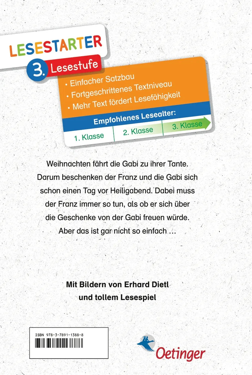 Buchrückseite von 'Weihnachtsgeschichten vom Franz' mit Klappentext - Gebundene Ausgabe