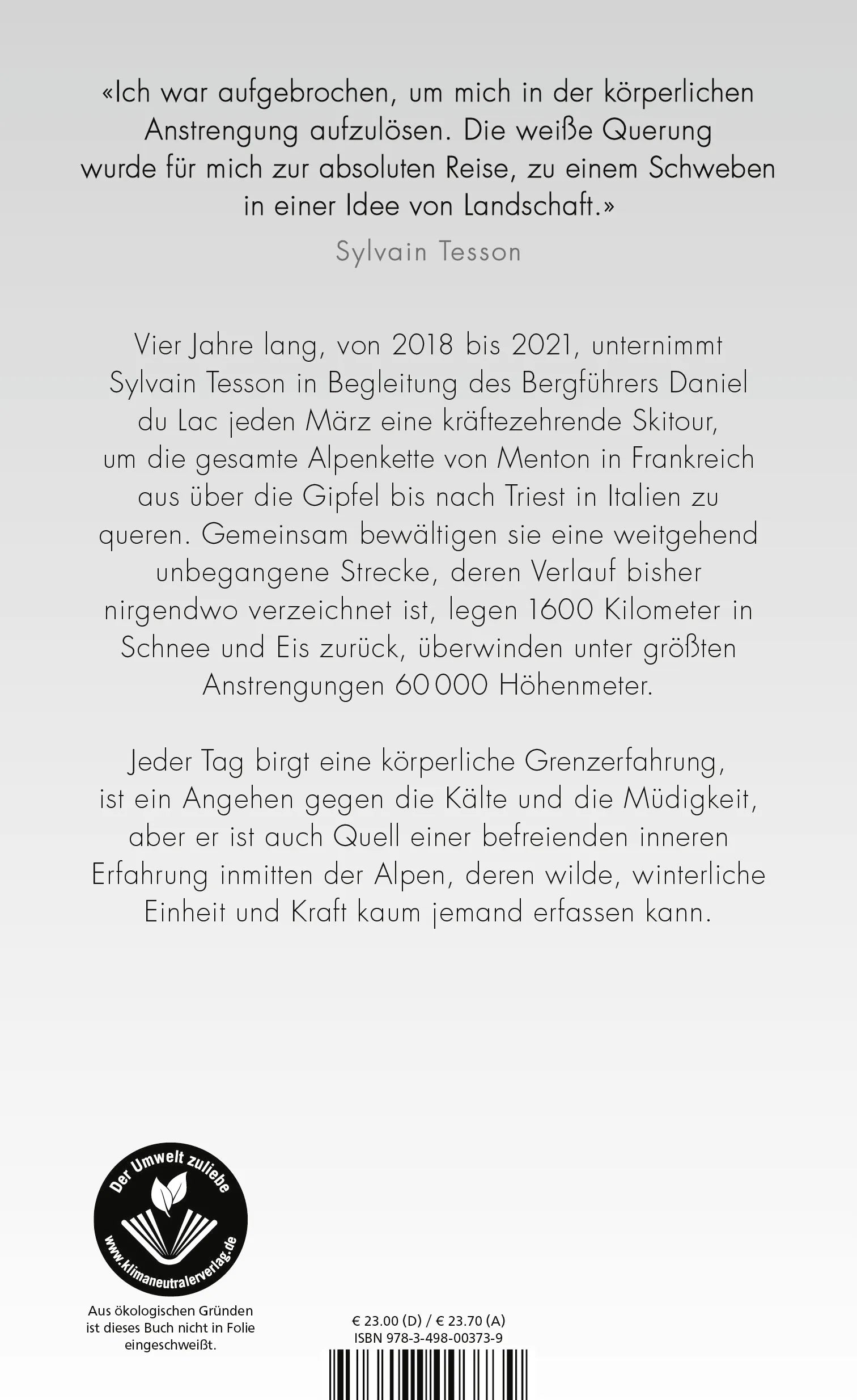 Buchrückseite von 'Weiß' mit Klappentext - Gebundene Ausgabe