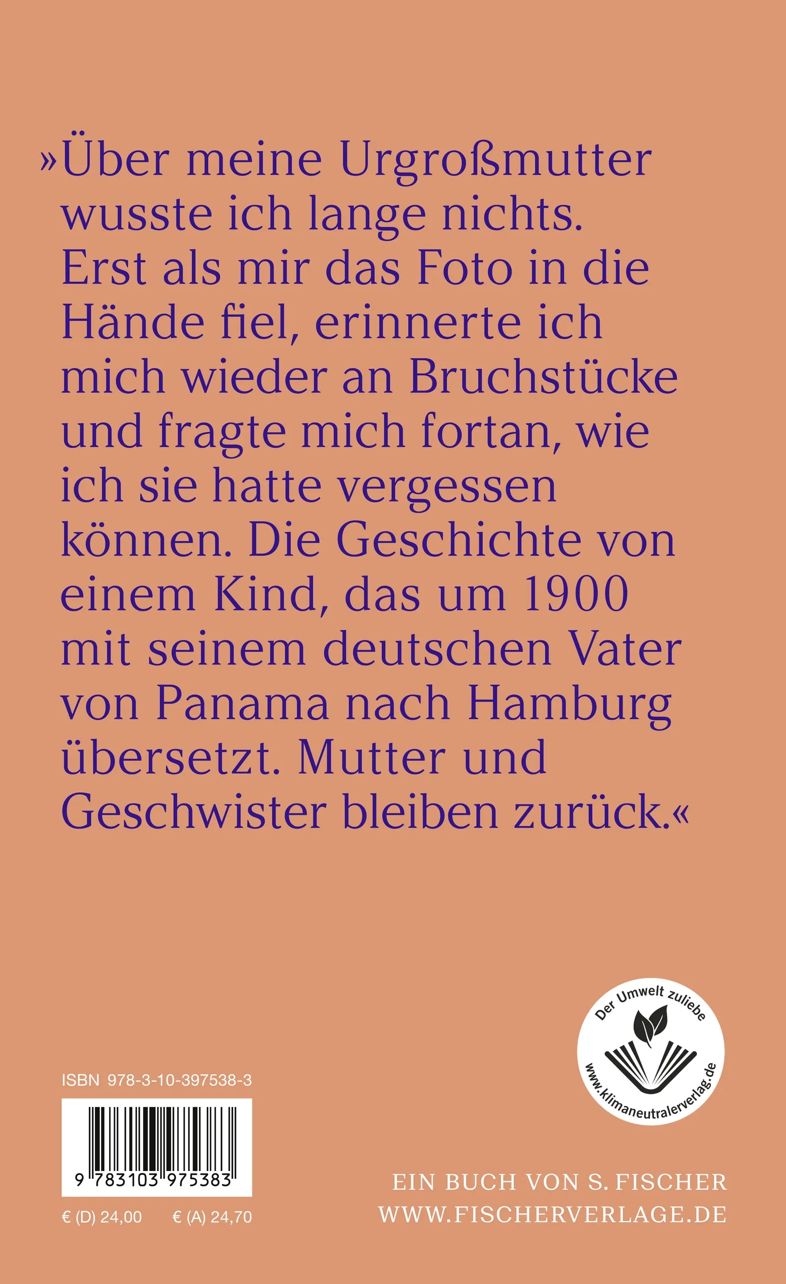 Buchrückseite von 'Weiße Flecken' mit Klappentext - Gebundene Ausgabe