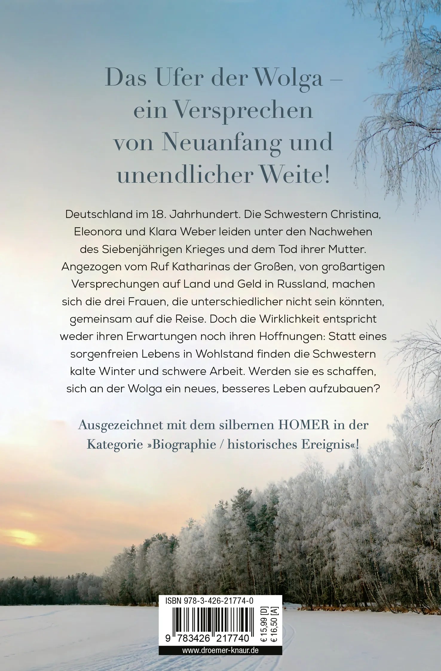 Buchrückseite von 'Weiße Nächte, weites Land' mit Klappentext - Taschenbuch