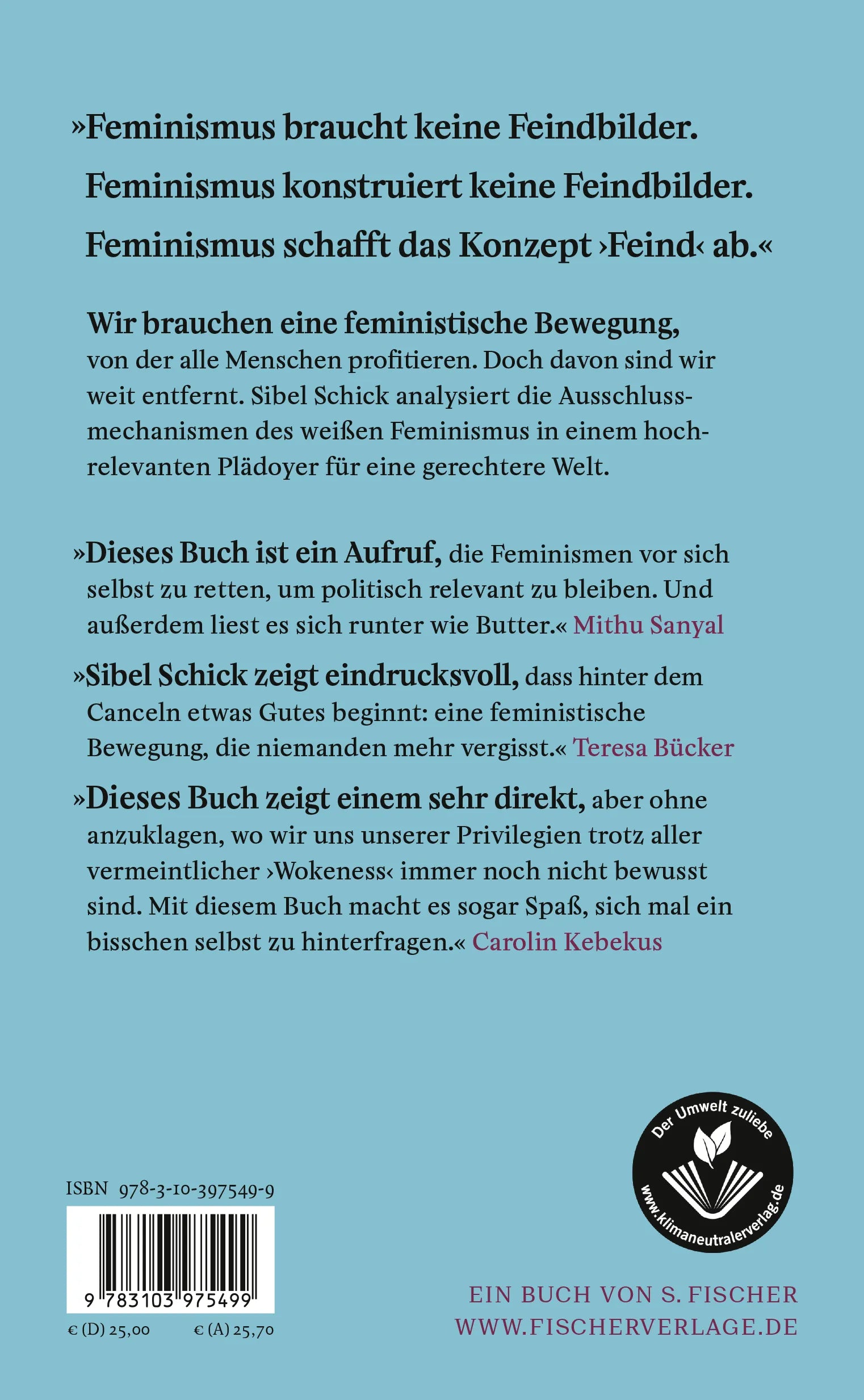 Buchrückseite von 'Weißen Feminismus canceln' mit Klappentext - Gebundene Ausgabe