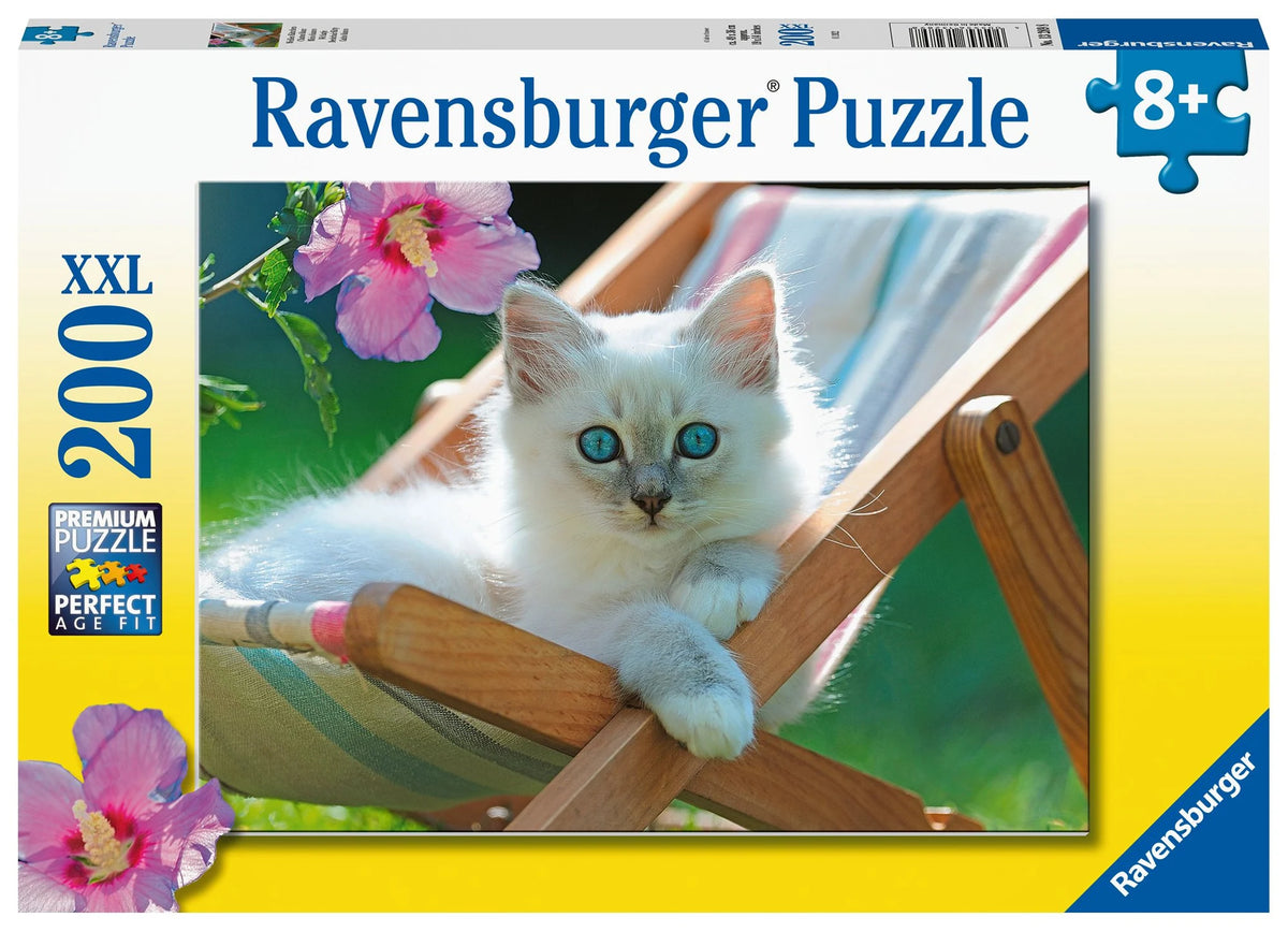 Kinderpuzzle: Kinderpuzzle 200 XXL Teile - Weißes Kätzchen