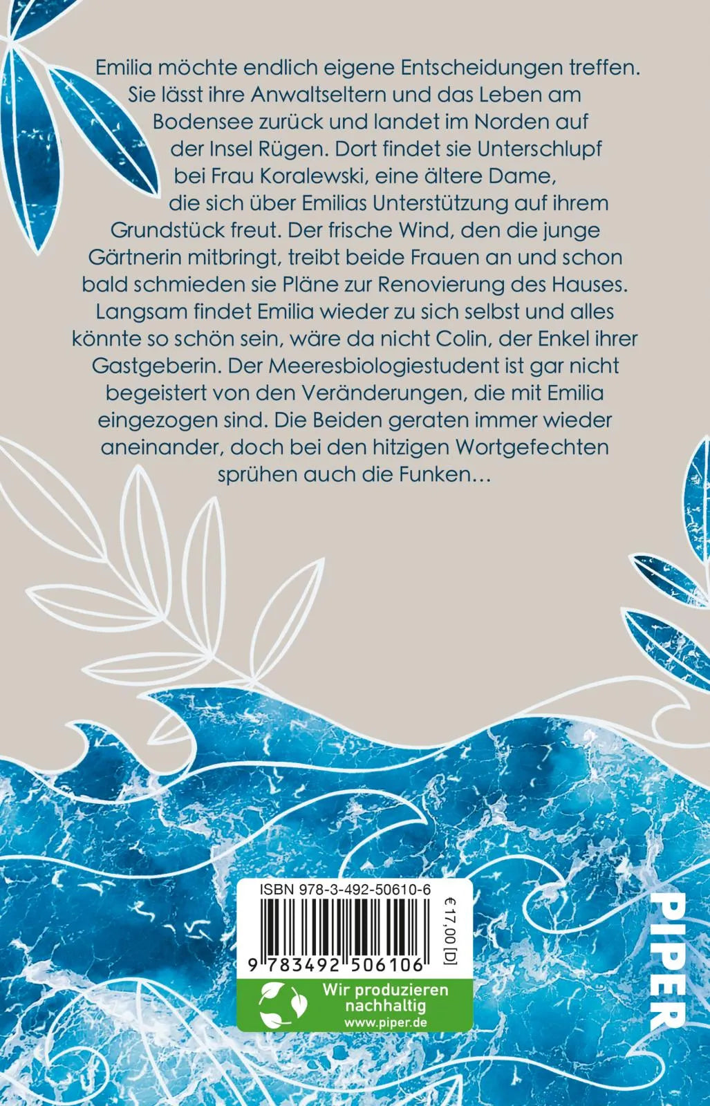 Buchrückseite von 'Wellenbrechen – You smell like summer' mit Klappentext - Taschenbuch
