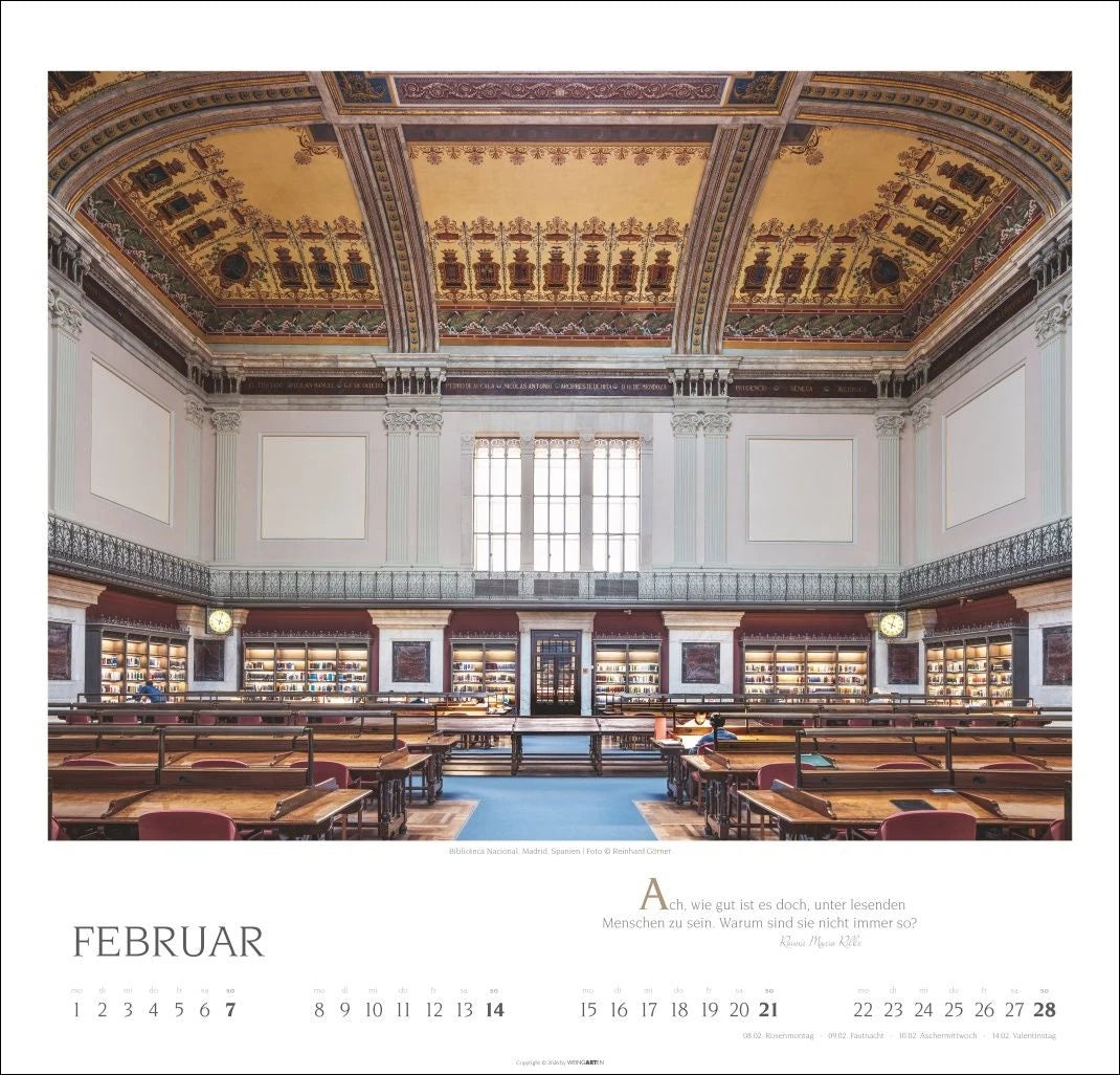 Welt der Bibliotheken Kalender 2027 – Ansicht