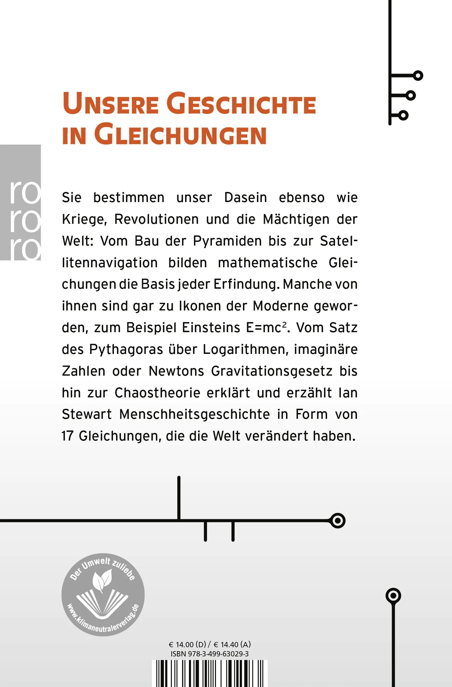 Buchrückseite von 'Welt-Formeln' mit Klappentext - Taschenbuch