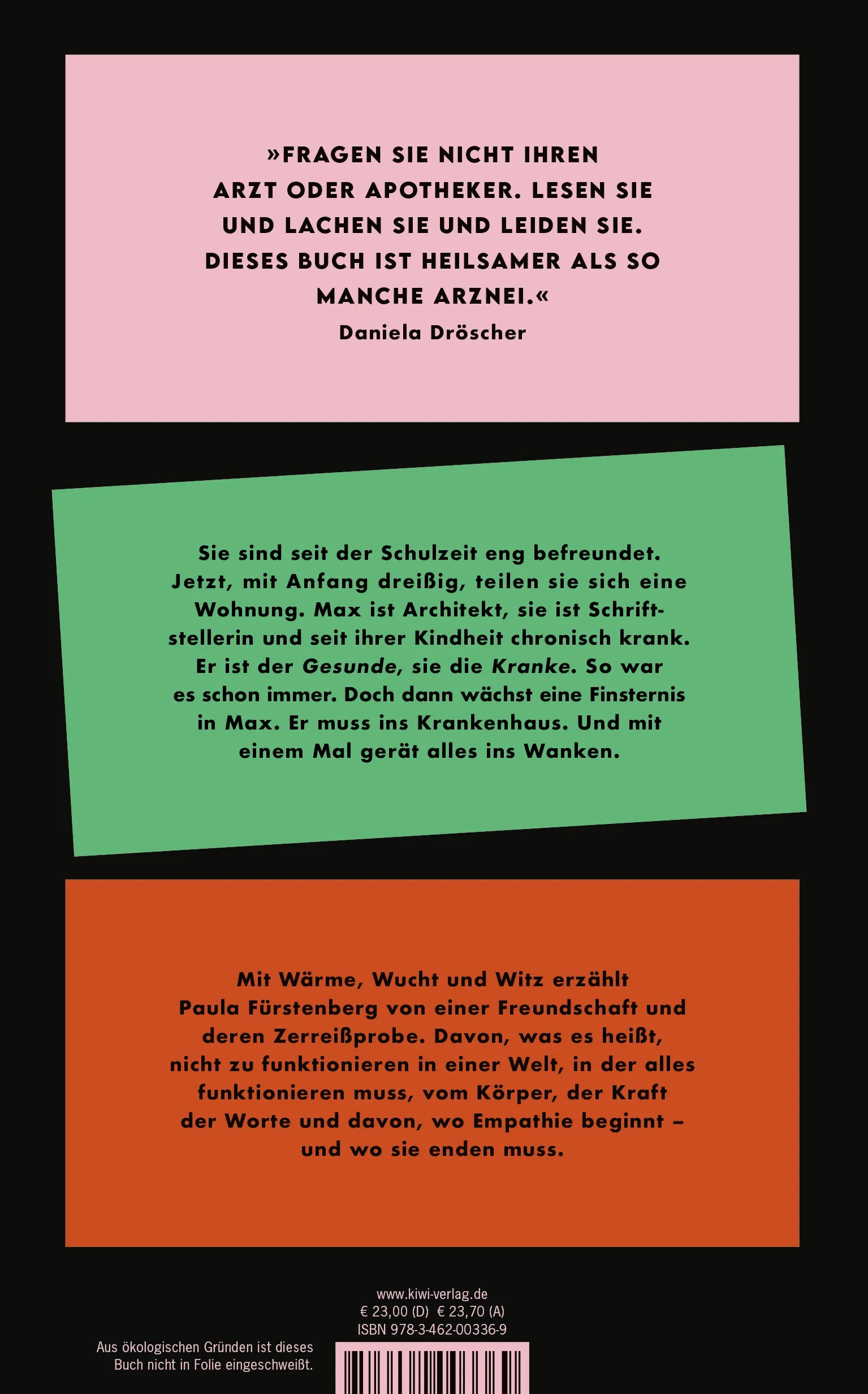 Buchrückseite von 'Weltalltage' mit Klappentext - Gebundene Ausgabe