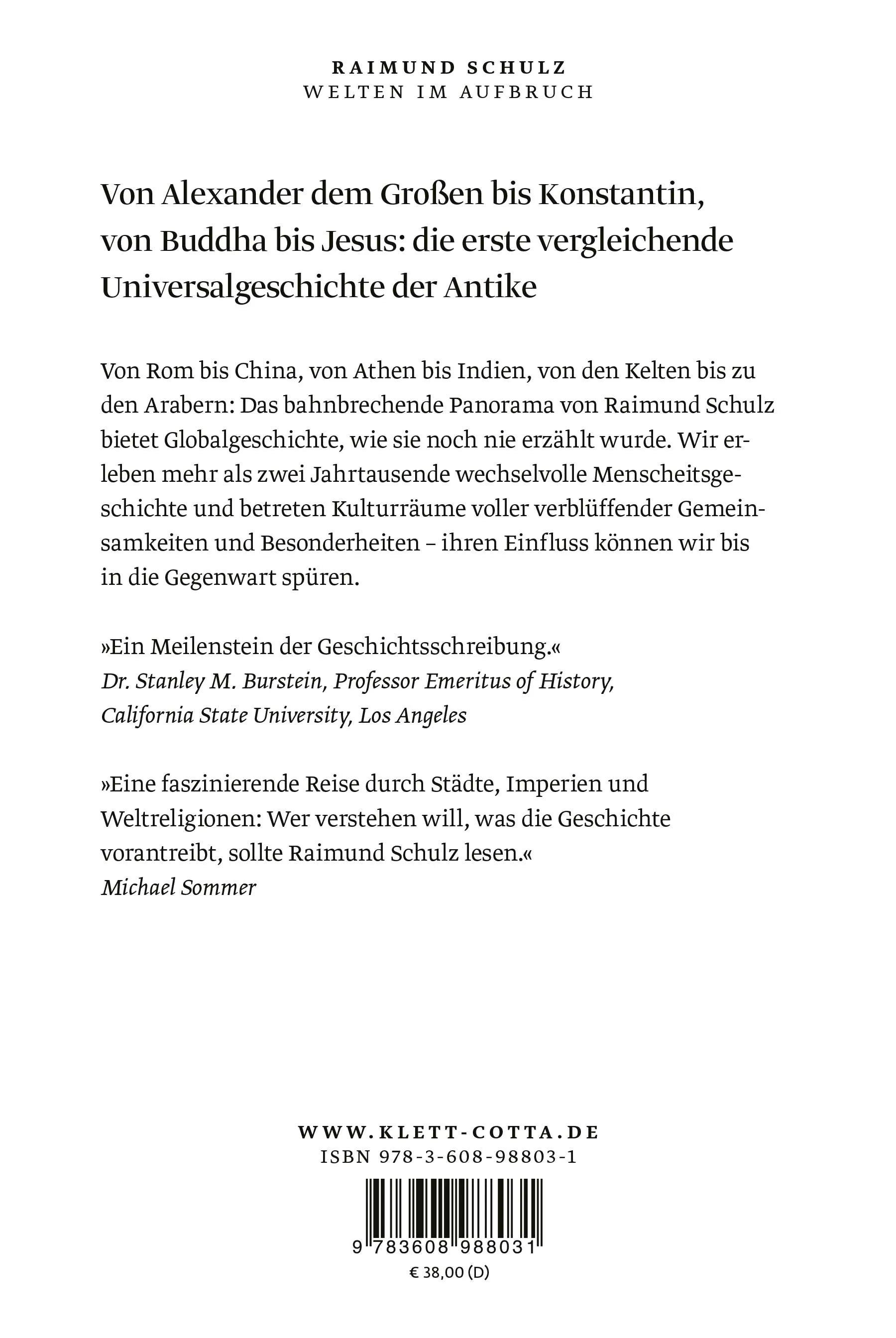 Buchrückseite von 'Welten im Aufbruch' mit Klappentext - Gebundene Ausgabe