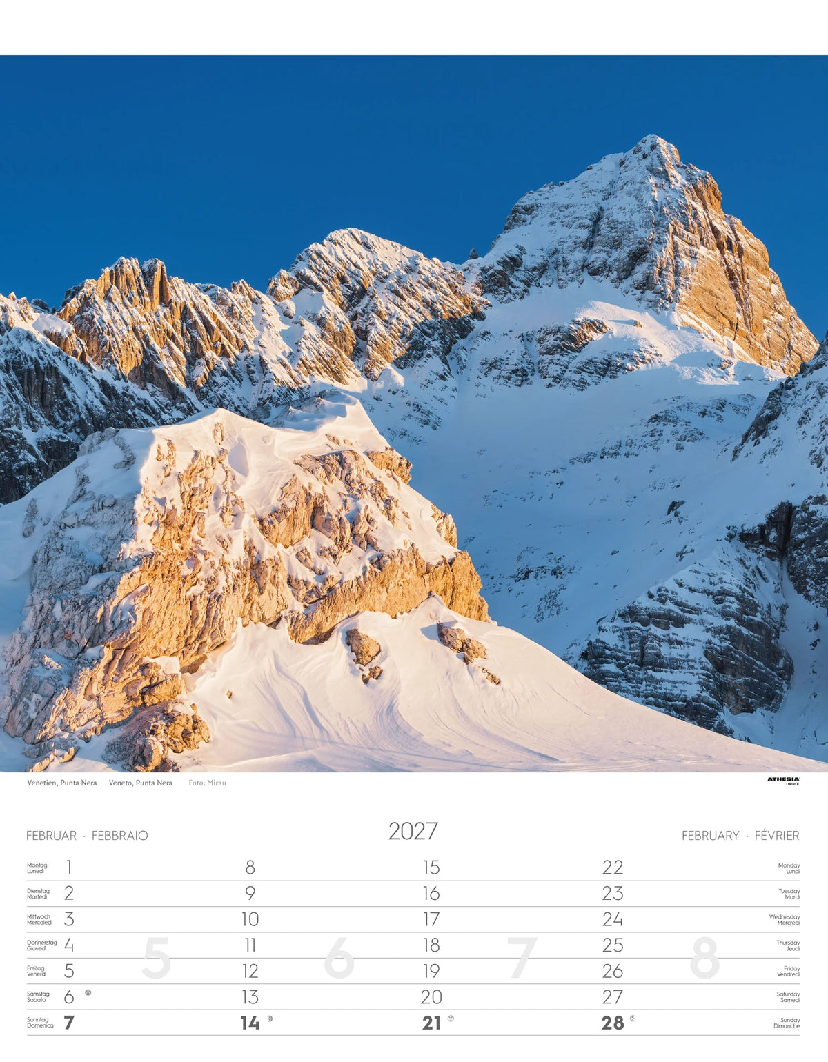 Weltnaturerbe Dolomiten Kalender 2027 – Ansicht