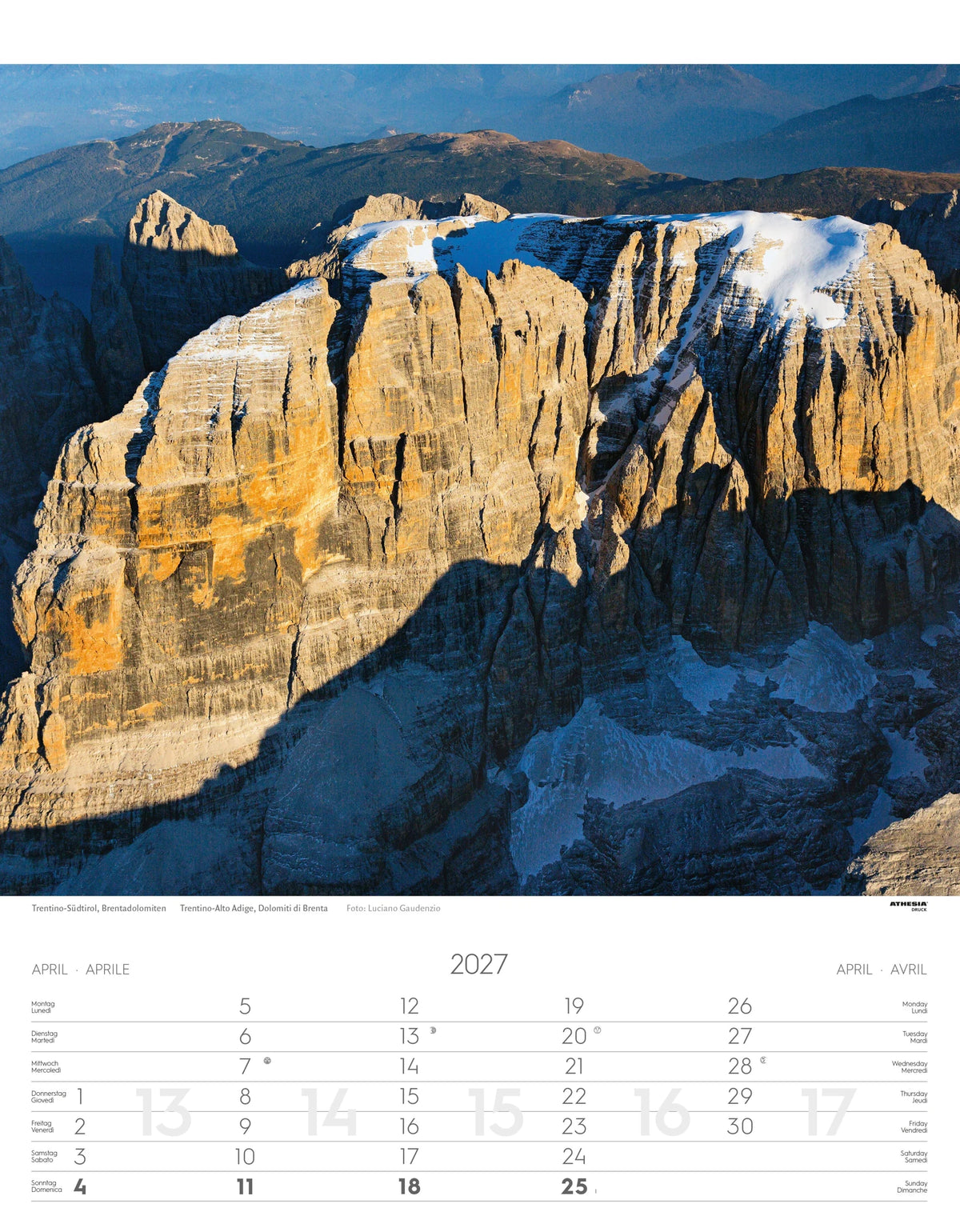 Weltnaturerbe Dolomiten Kalender 2027 – Ansicht